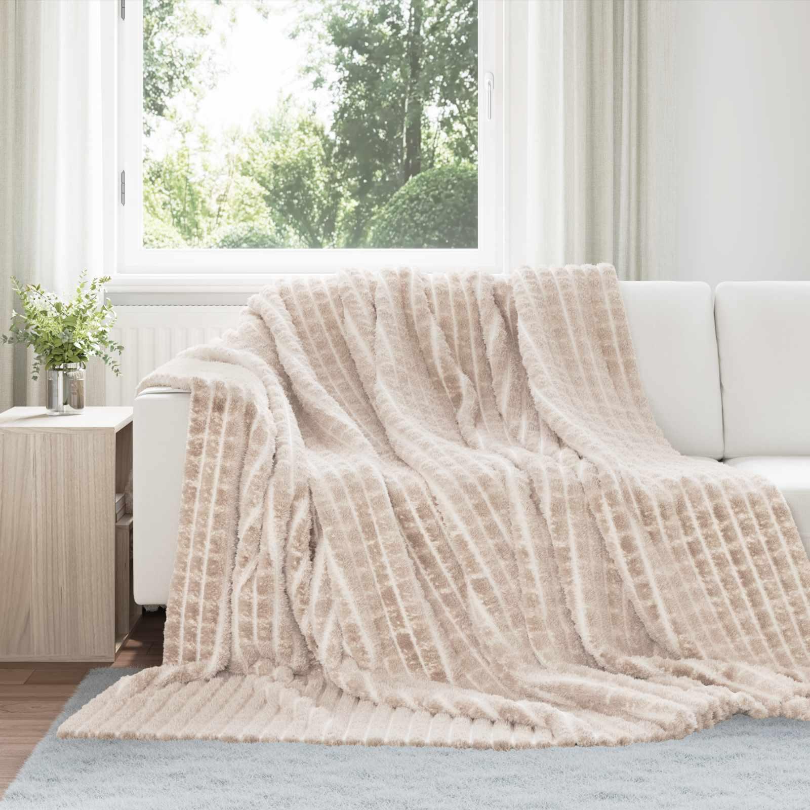 Kastetæpper 6 stk Beige 240 x 220 cm Fleece