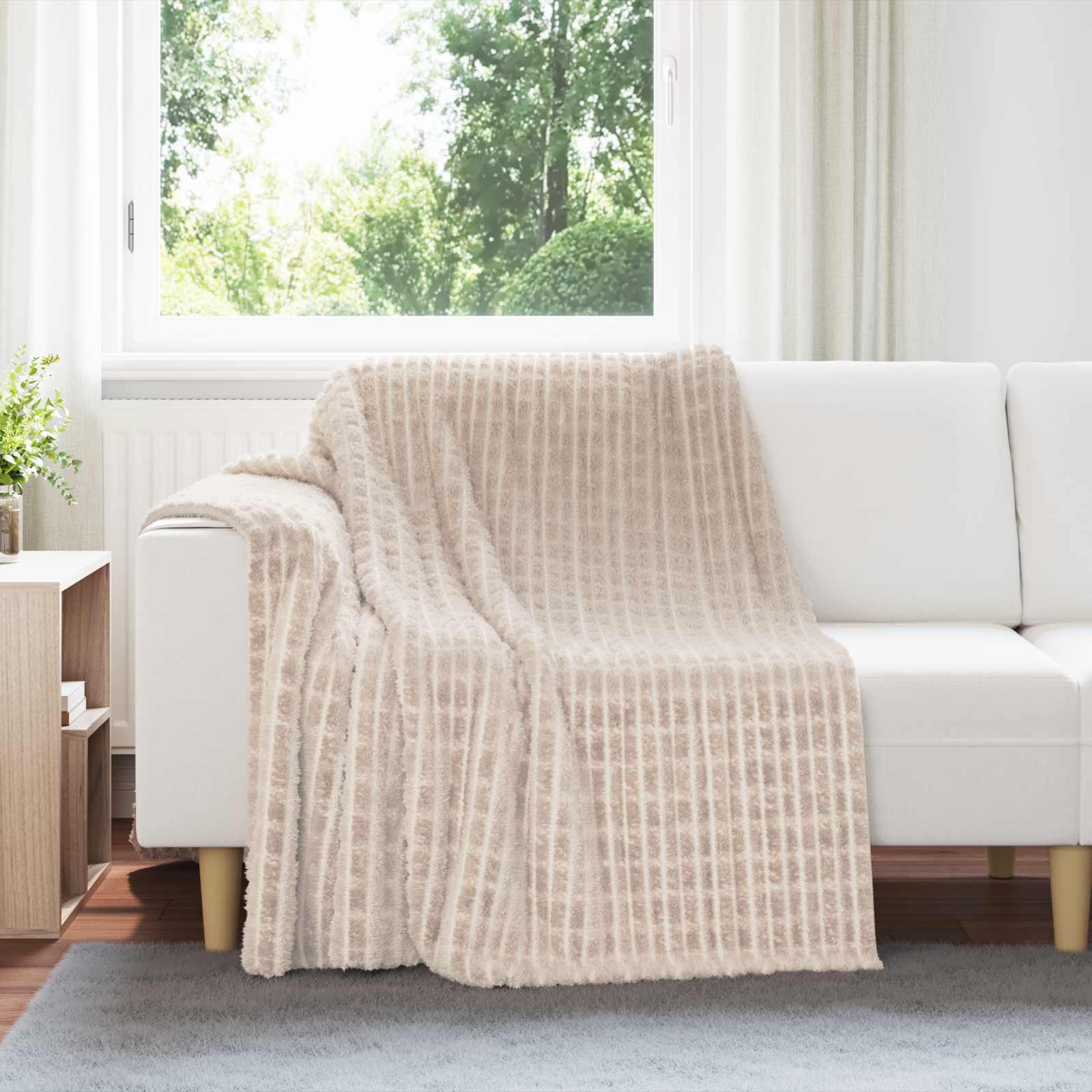 Kastetæpper 6 stk Beige 200 x 150 cm Fleece