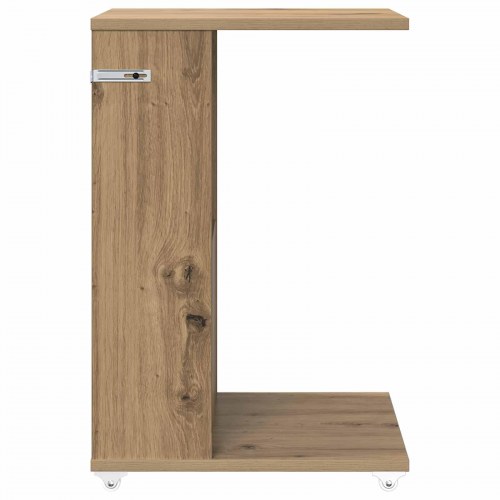 Sidebord på hjul - artisan egetræ, 40 × 35 × 60 cm, konstrueret træ