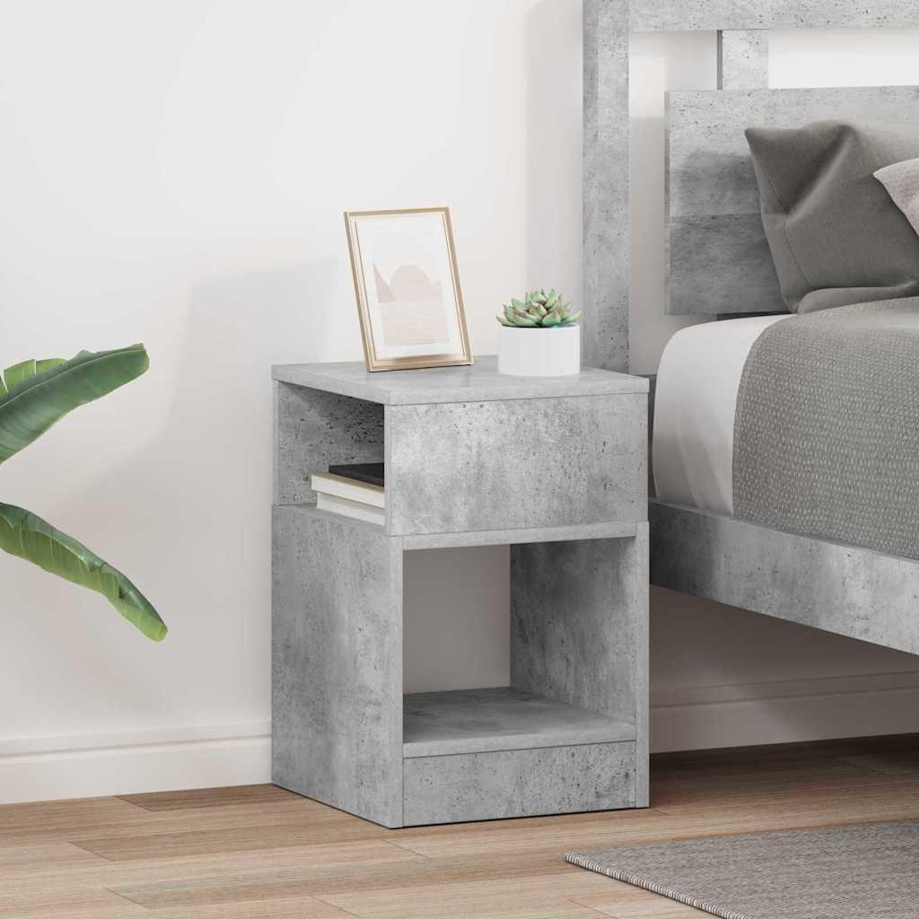 Endebord 2 stk Beton Grå 30,5 x 30 x 45 cm Konstrueret træ