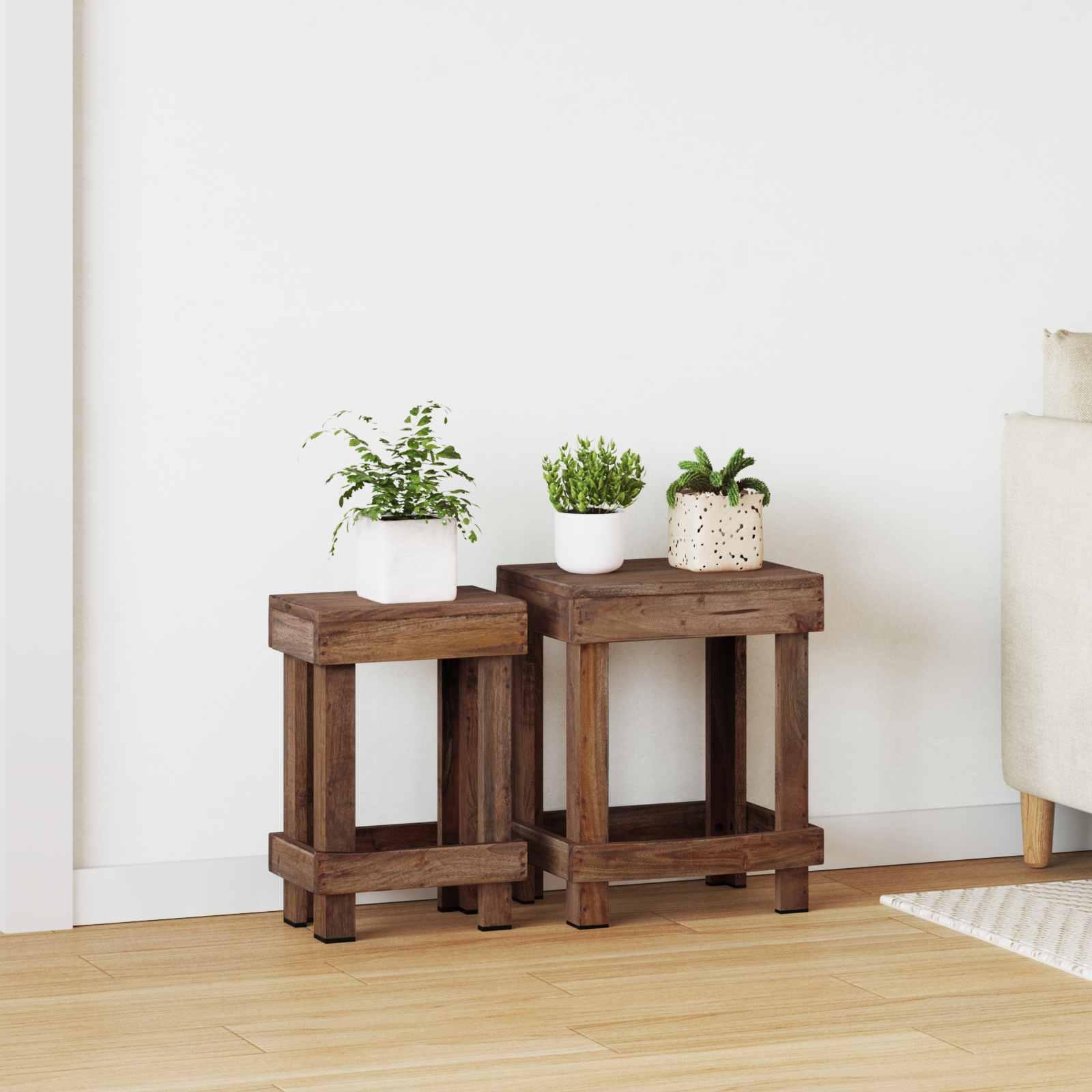 Planteholder 2 stk Brun 70 x 11 x 27 cm Mahogni Træ