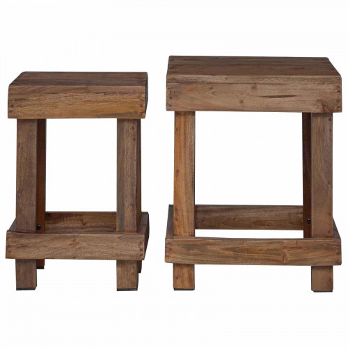 Planteholder 2 stk Brun 70 x 11 x 27 cm Mahogni Træ