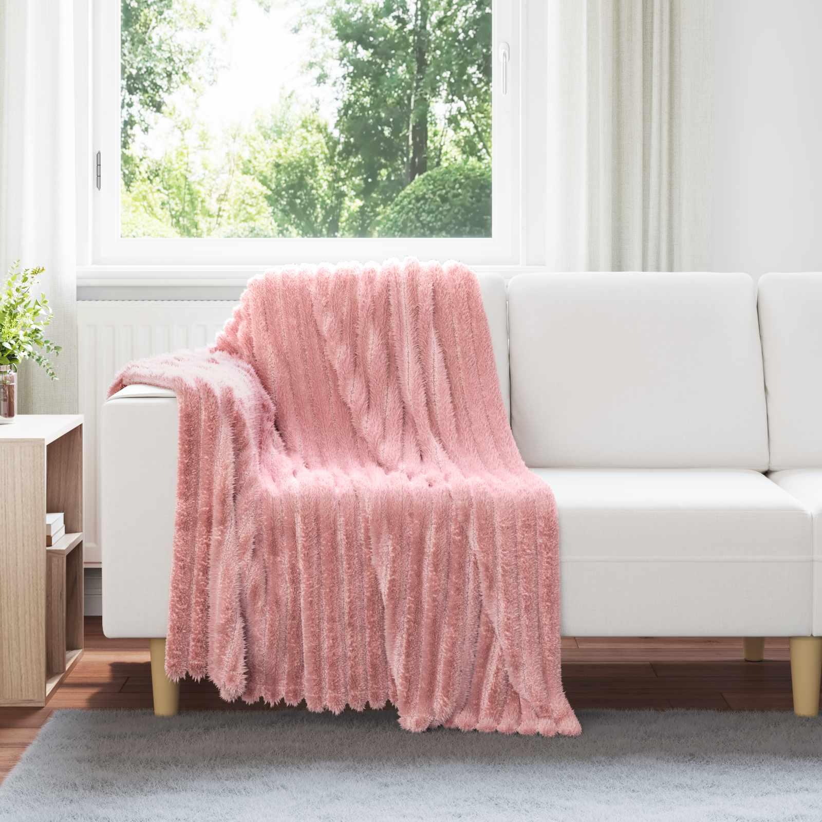 Kastetæpper 6 stk Lyserød 150 x 130 cm Fleece