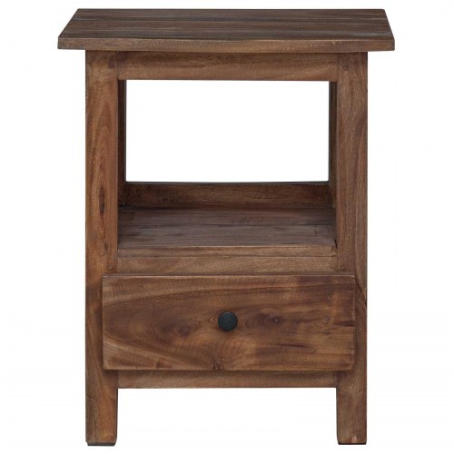 Sengebord med skuffe Brun 30 x 30 x 47 cm Solid genbrugs træ