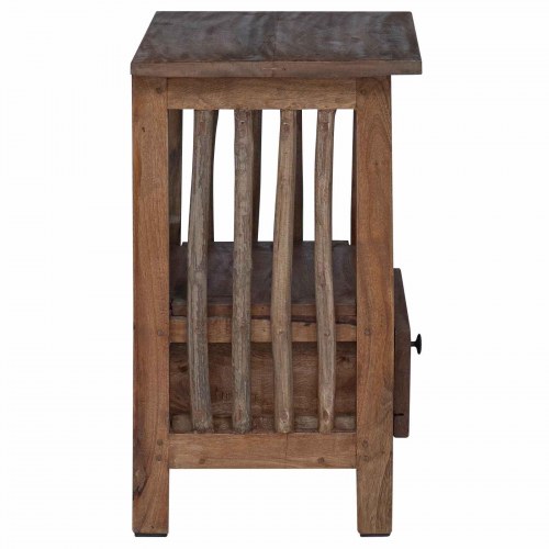 Sengebord med skuffe Brun 30 x 30 x 47 cm Solid genbrugs træ