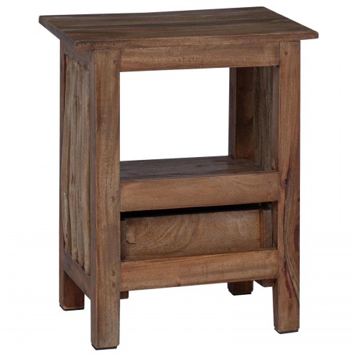 Sengebord med skuffe Brun 30 x 30 x 47 cm Solid genbrugs træ