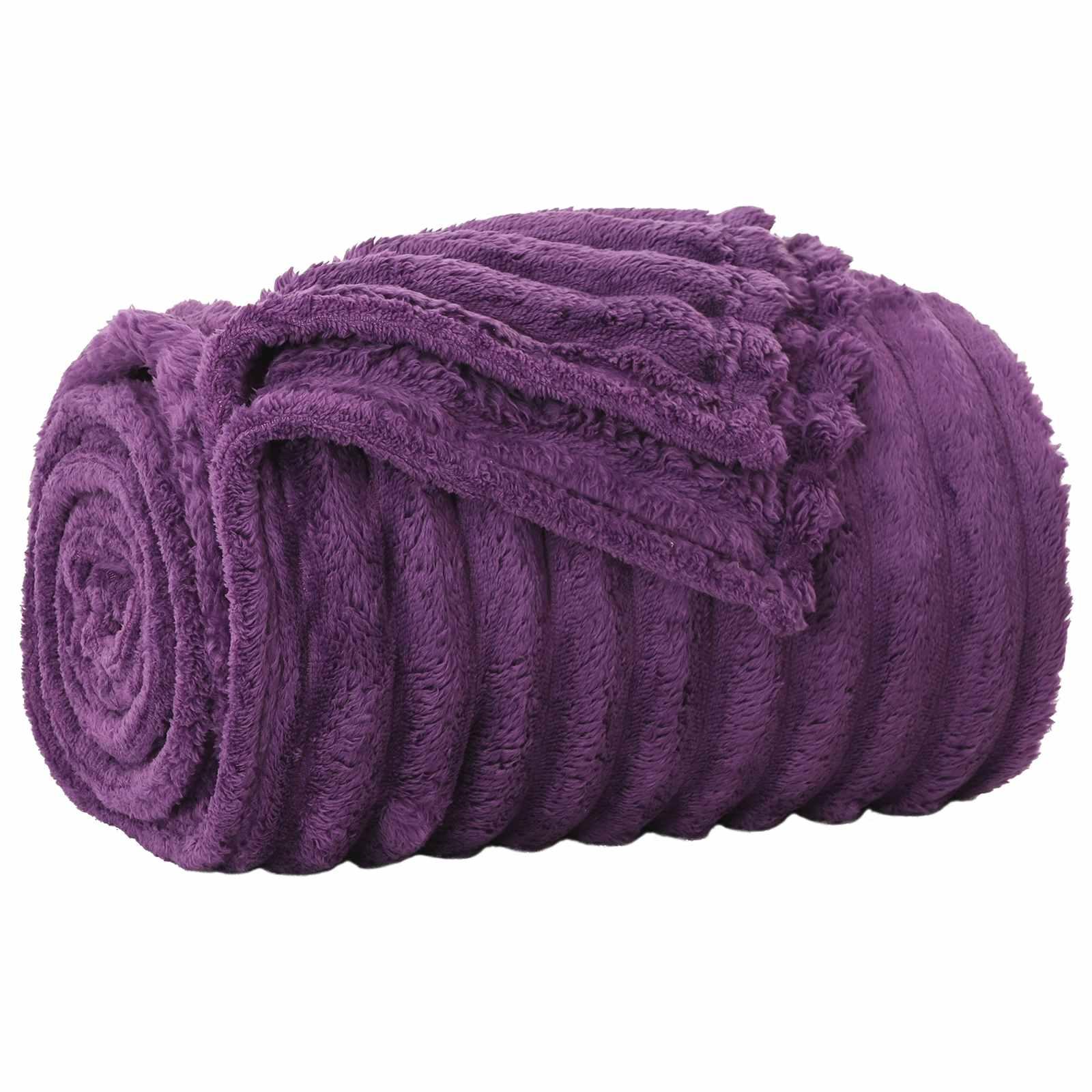 Kastetæpper 6 stk Lilla 200 x 150 cm Fleece