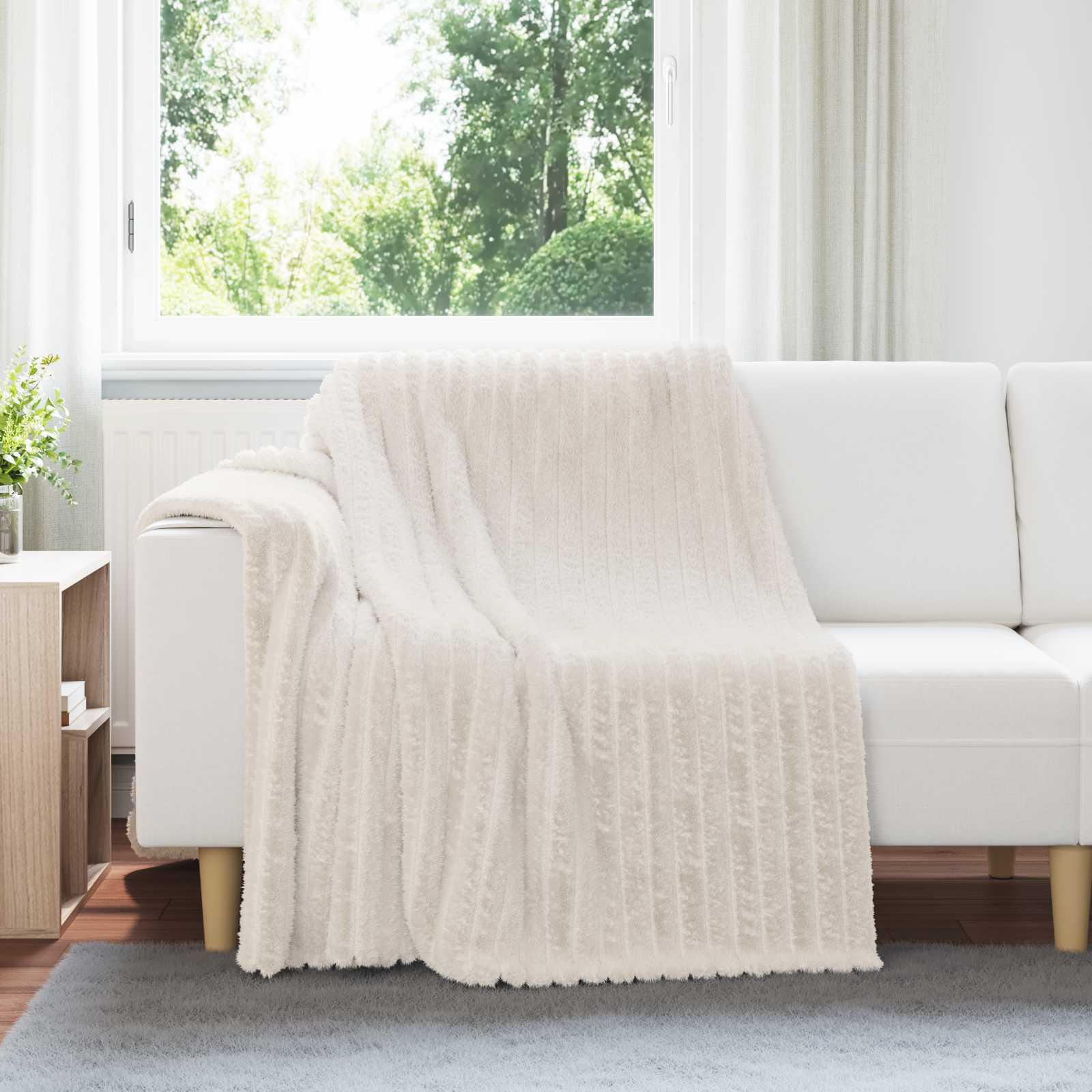Kastetæpper 6 stk Creme 200 x 150 cm Fleece