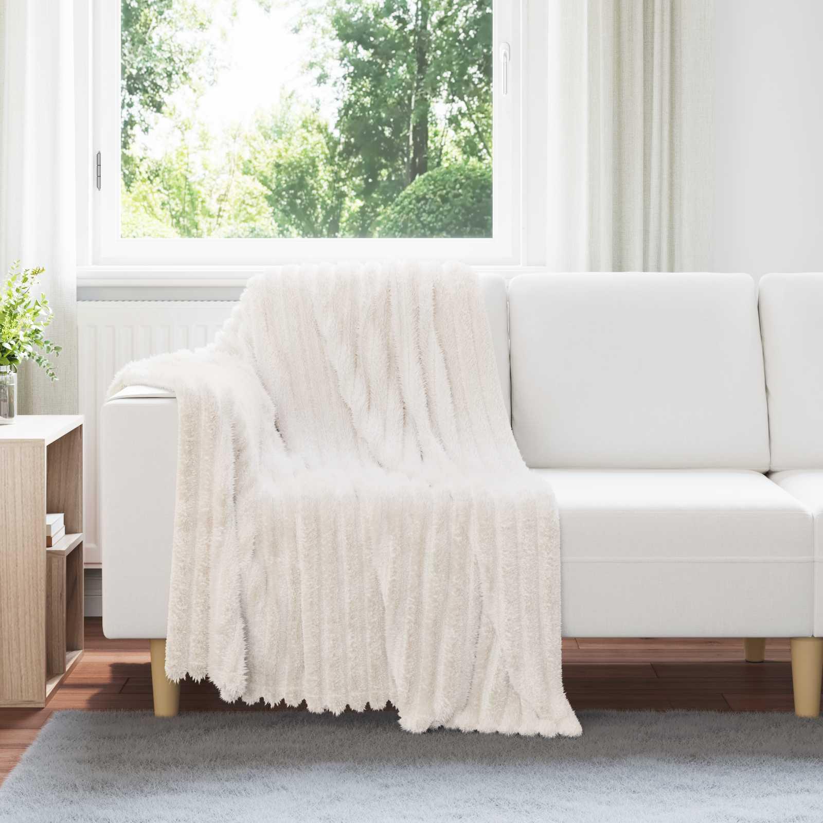 Kastetæpper 6 stk Creme 150 x 130 cm Fleece