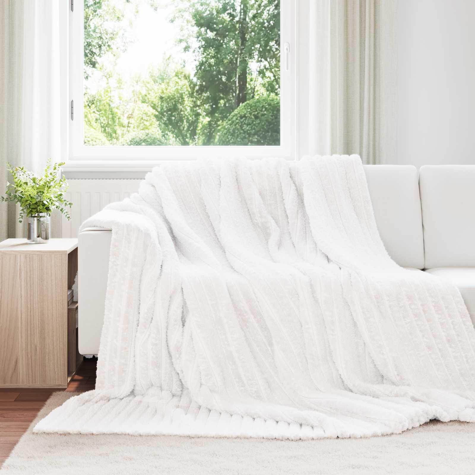 Kastetæpper 6 stk Hvid 270 x 240 cm Fleece