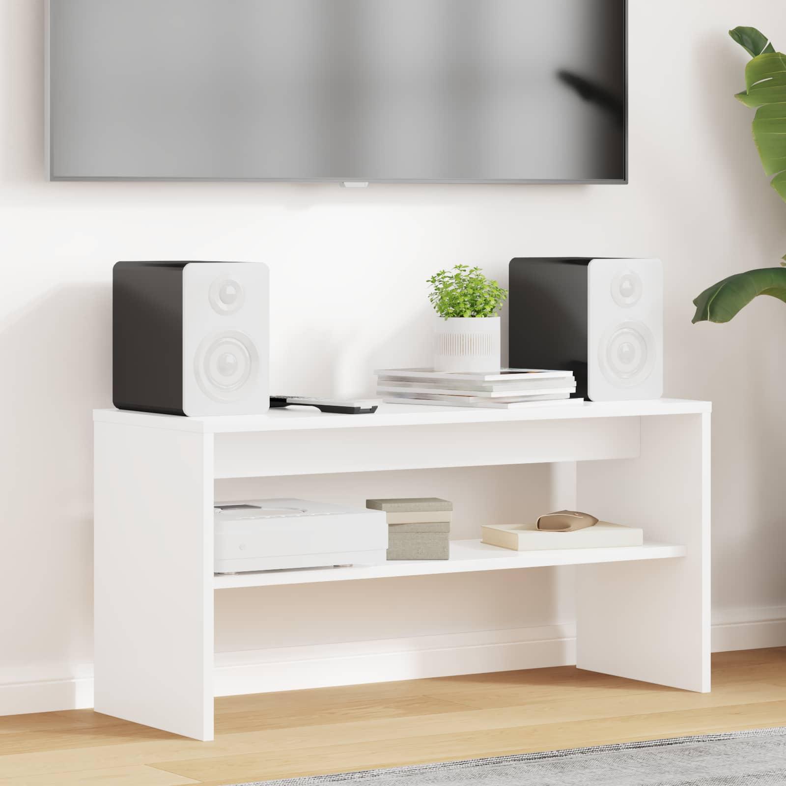 TV-skab Hvid 80 x 30 x 40 cm Konstrueret træ