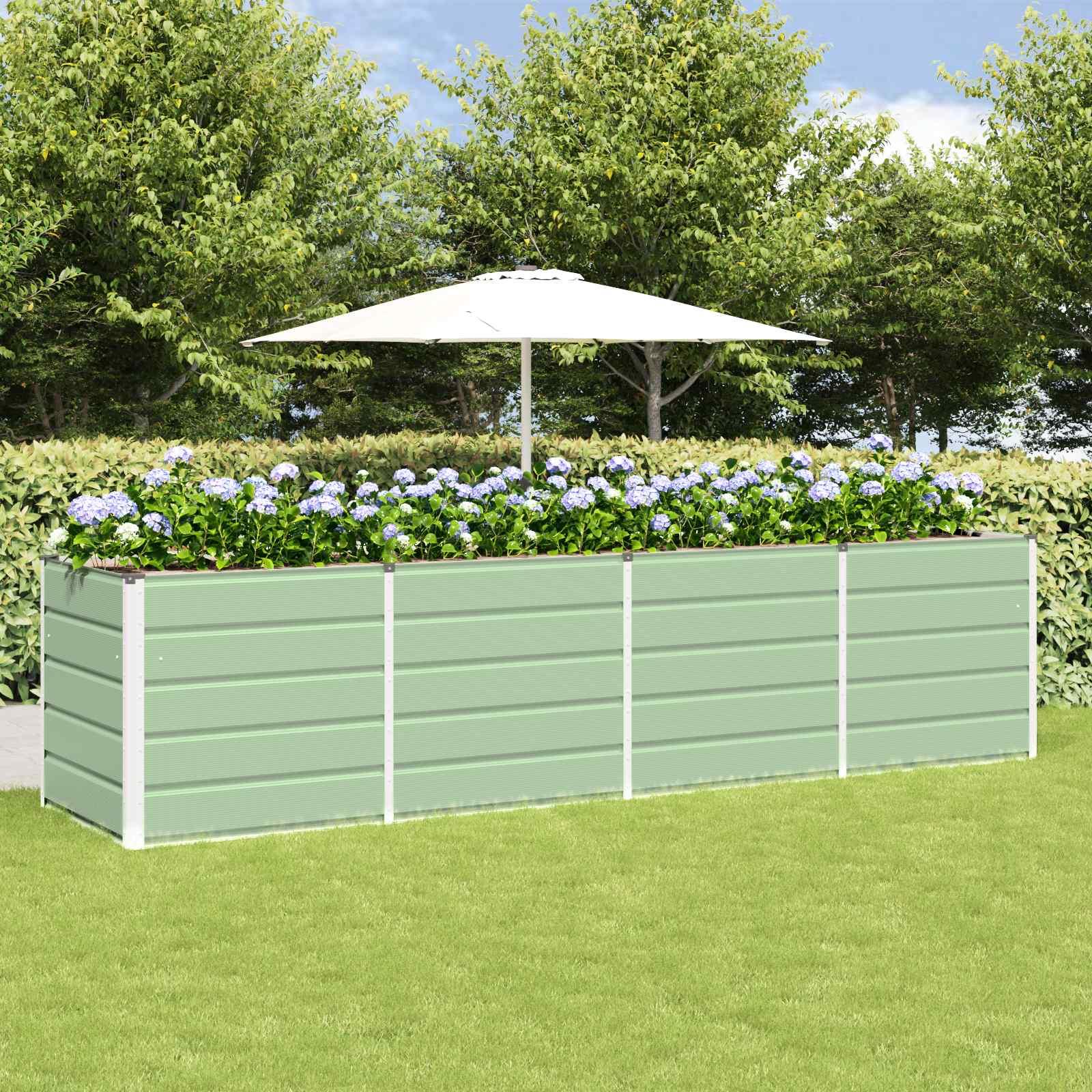 Plantekasse 160 X 80 X Stål - Grøn / 240 cm / 75 cm