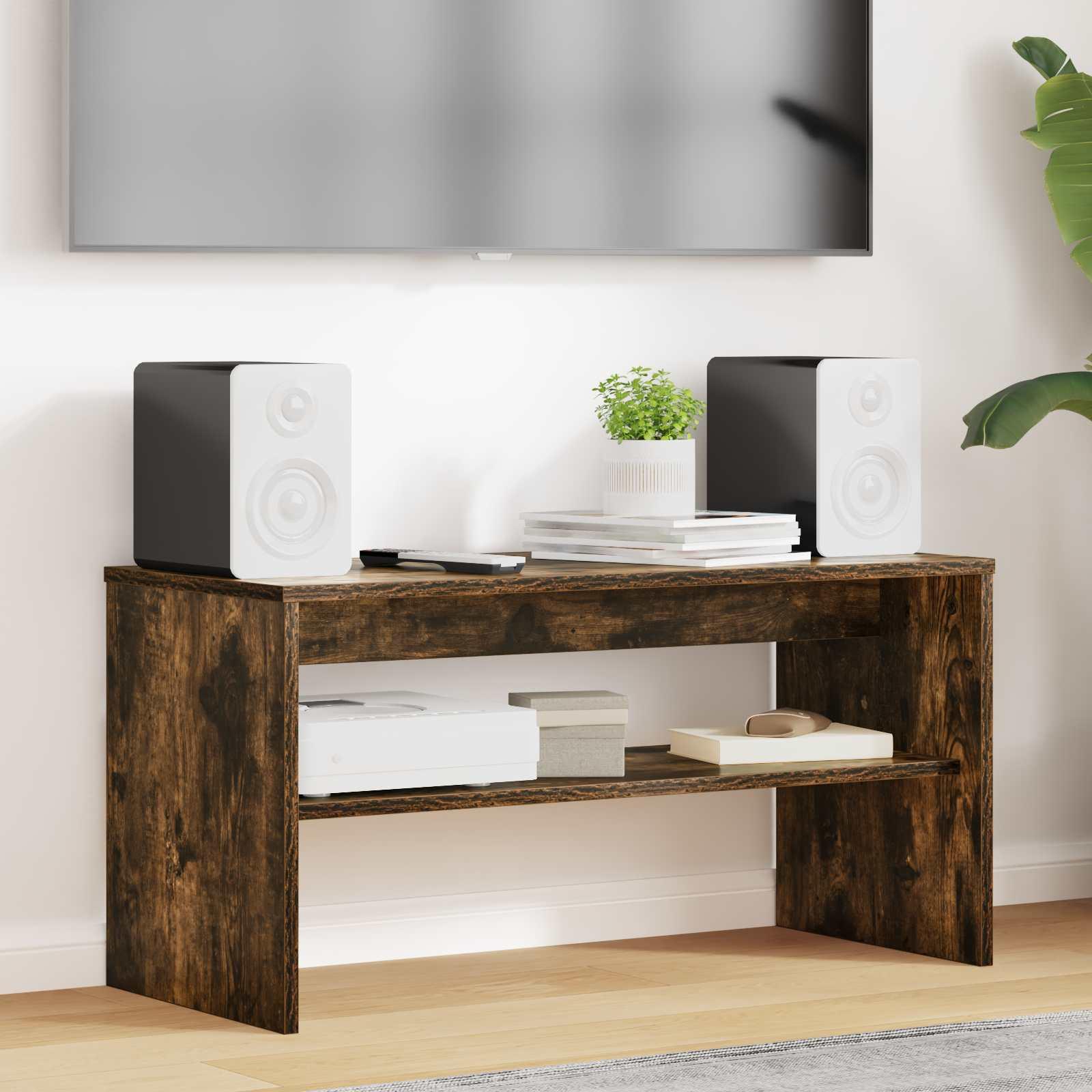 TV-bord i røget eg - 80 × 35 × 40 cm, konstrueret træ