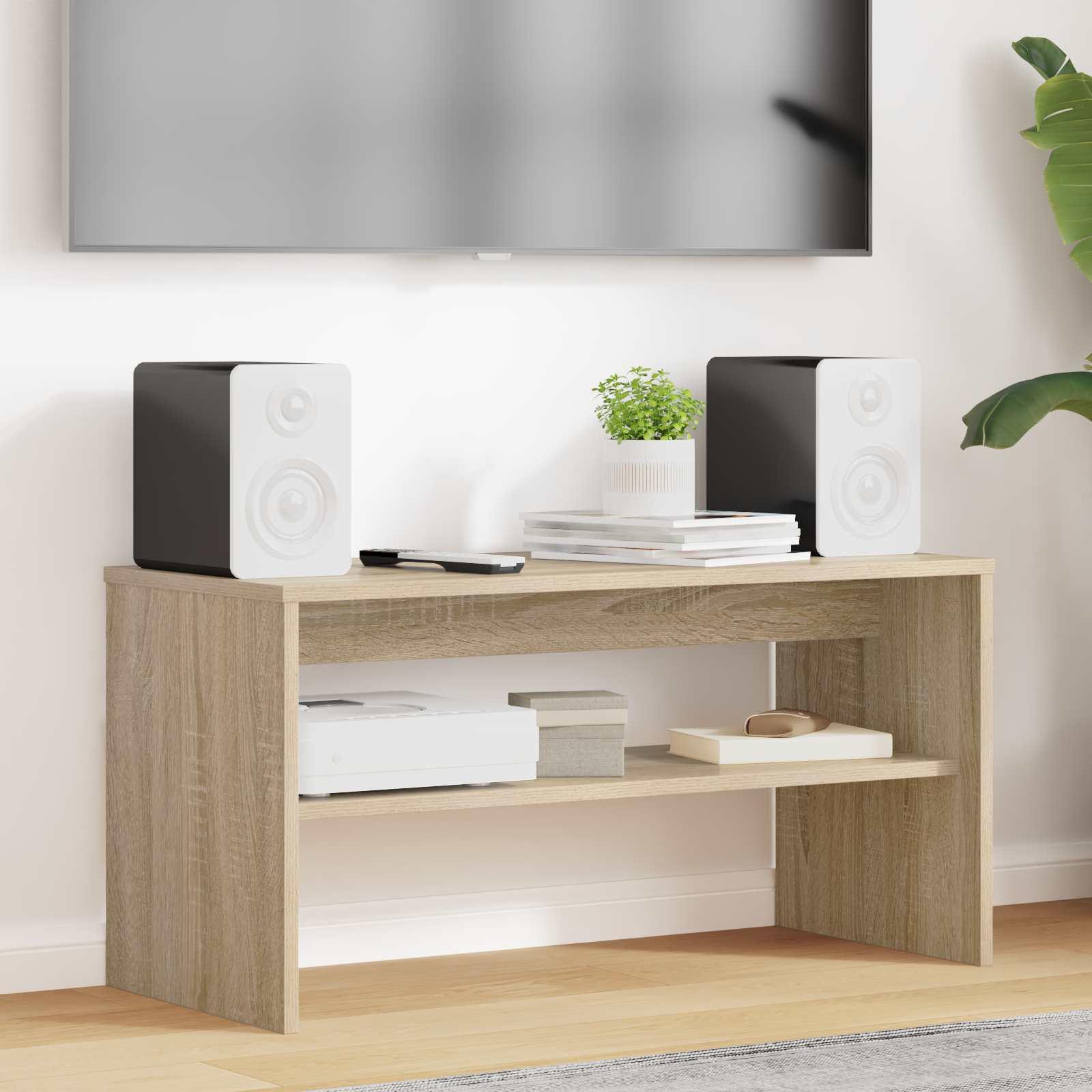 TV-bord i Sonoma eg, konstrueret træ - 80 × 35 × 40 cm