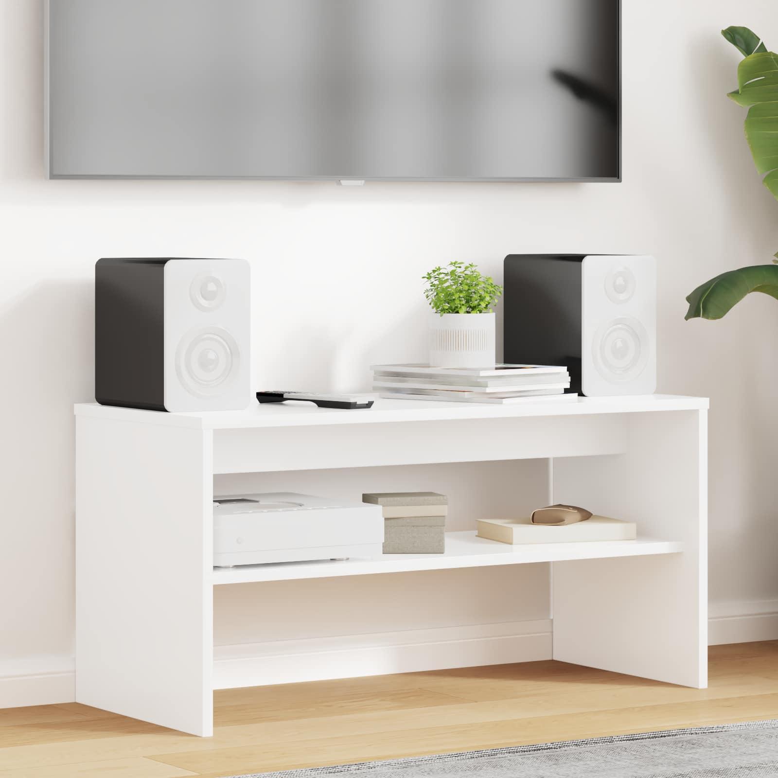 TV-skab Hvid 80 x 35 x 40 cm Konstrueret træ