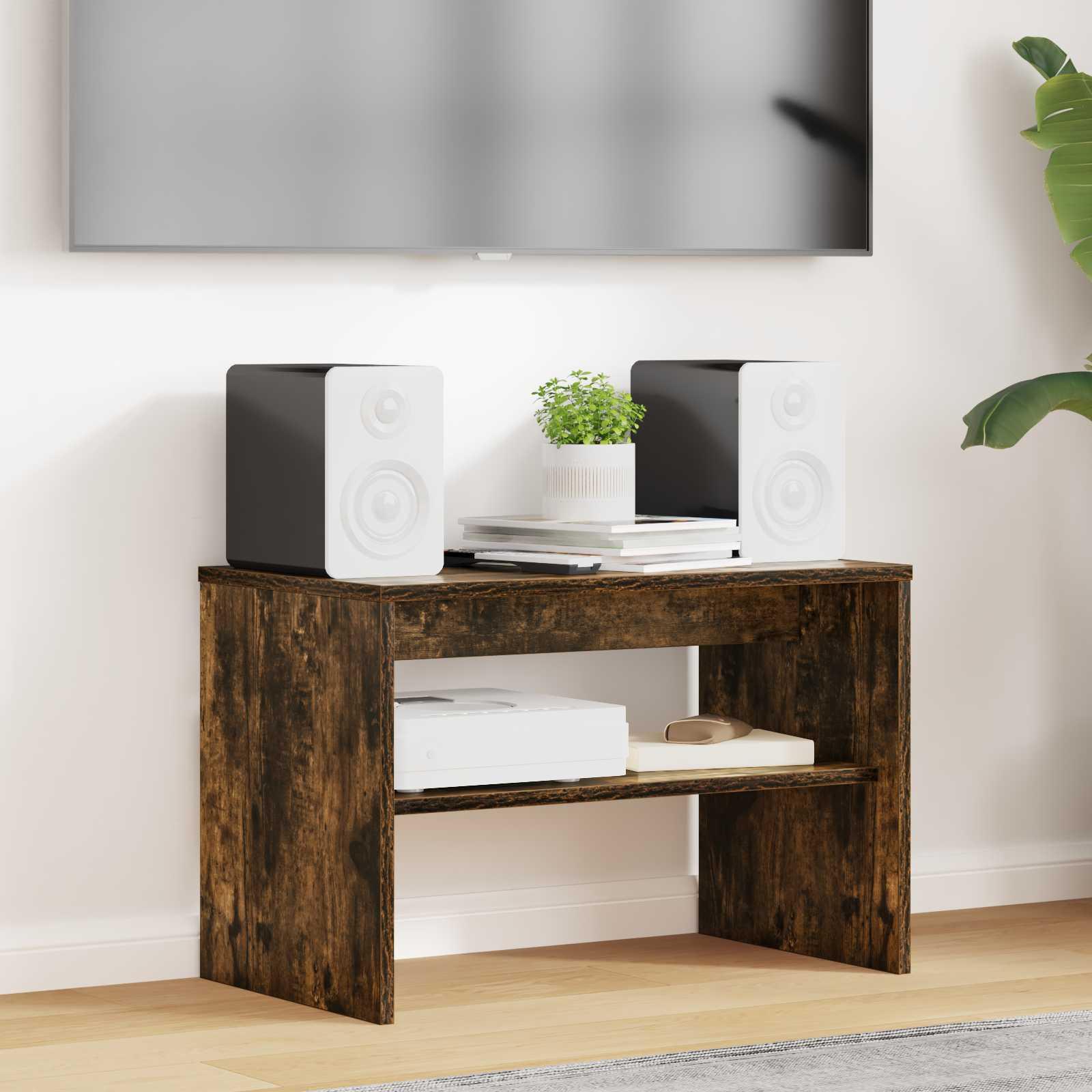 TV-bord i røget eglook 60 × 35 × 40 cm - konstrueret træ