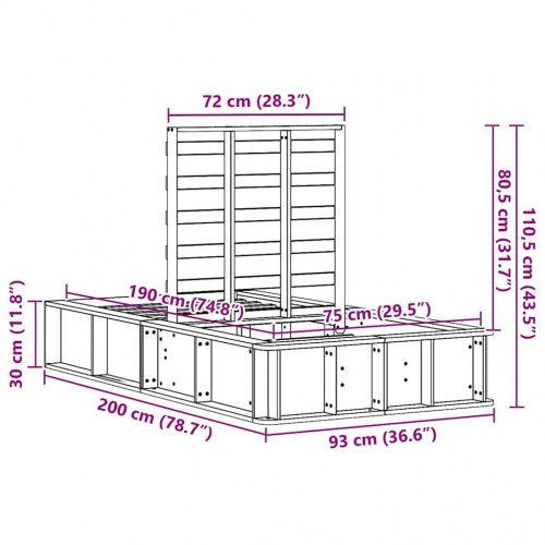 Sengestel med lameller hvid 75 x 190 cm - massiv fyrretræ