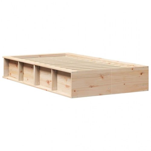 Sengestel i massiv fyrretræ 75 x 190 cm - voks brun