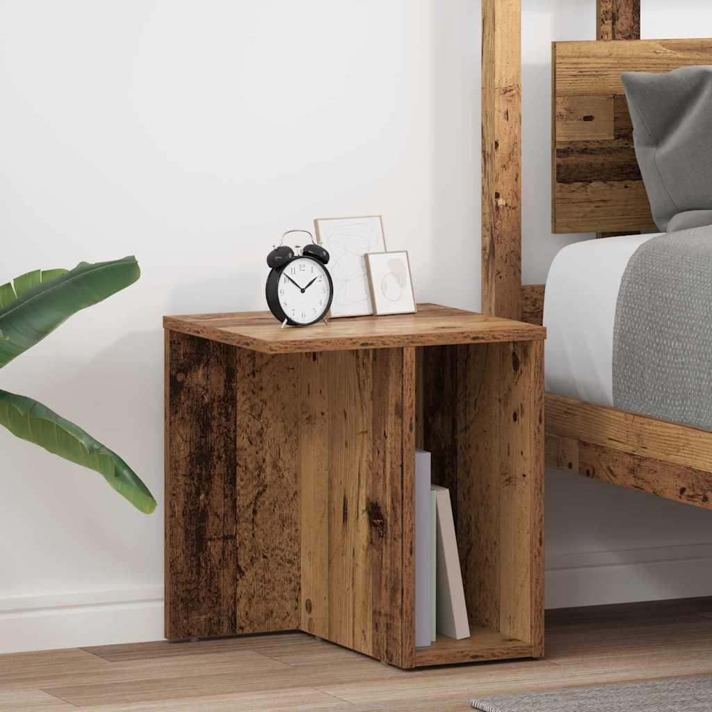 Endebord 2 stk Gammelt træ 37 x 32 x 40 cm Konstrueret træ