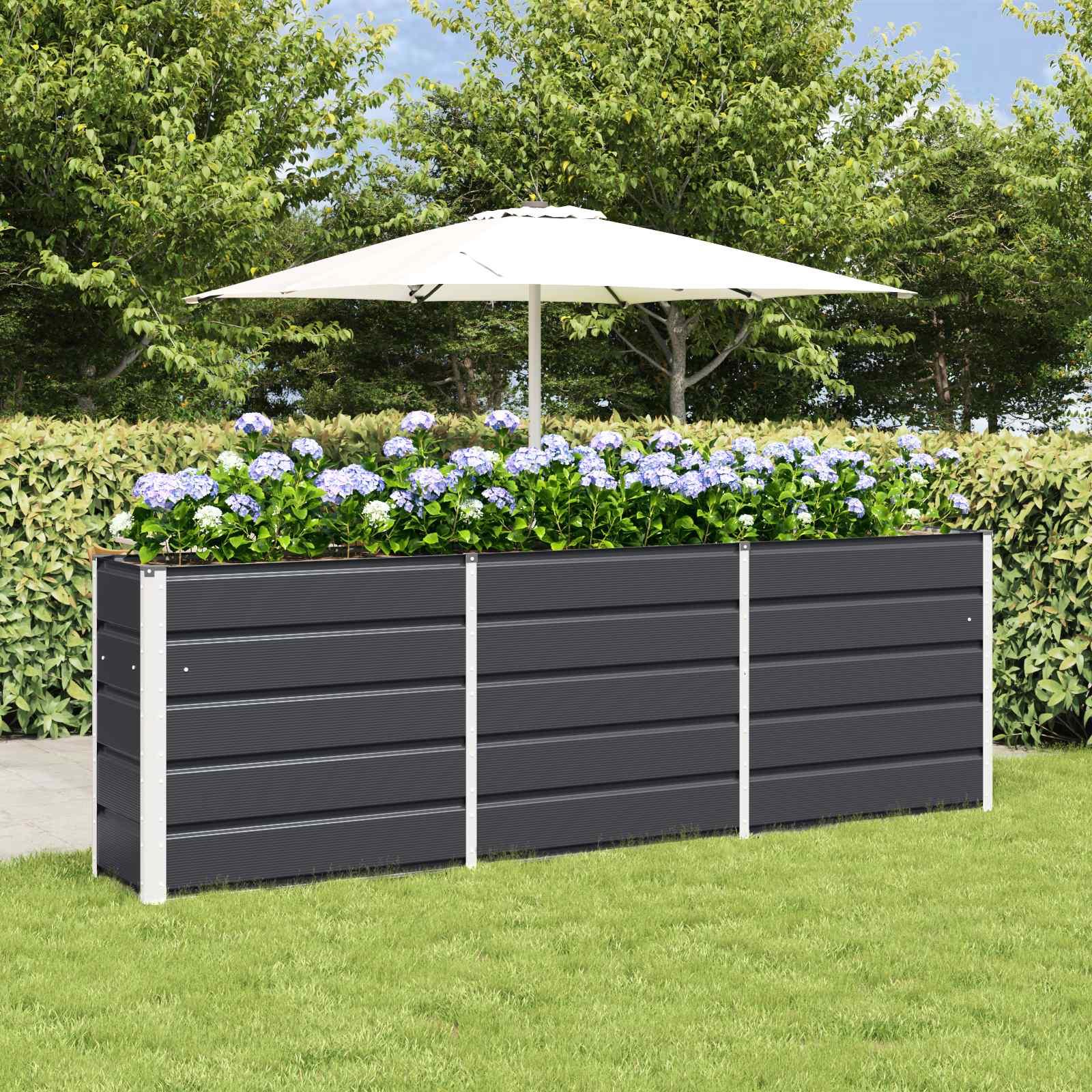 Plantekasse Antracit 160 x 40 x 75 cm Stål
