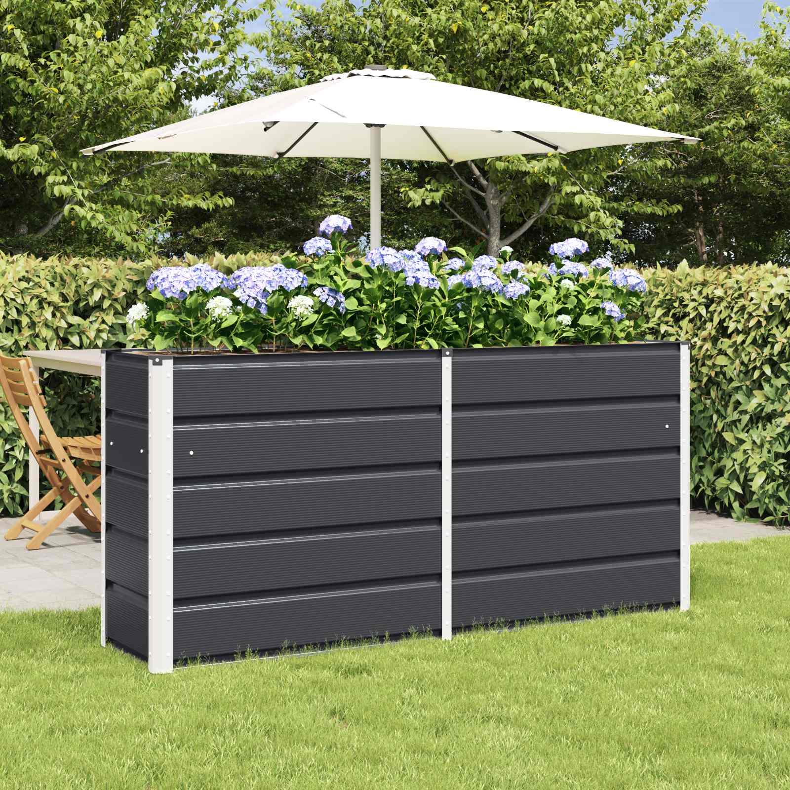 Plantekasse Antracit 160 x 40 x 75 cm Stål