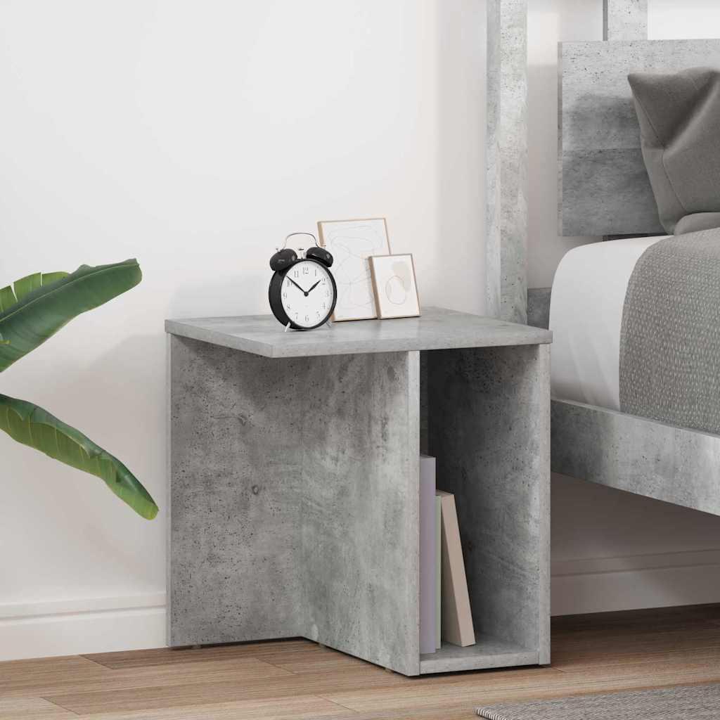 Endebord 2 stk Beton Grå 37 x 32 x 40 cm Konstrueret træ