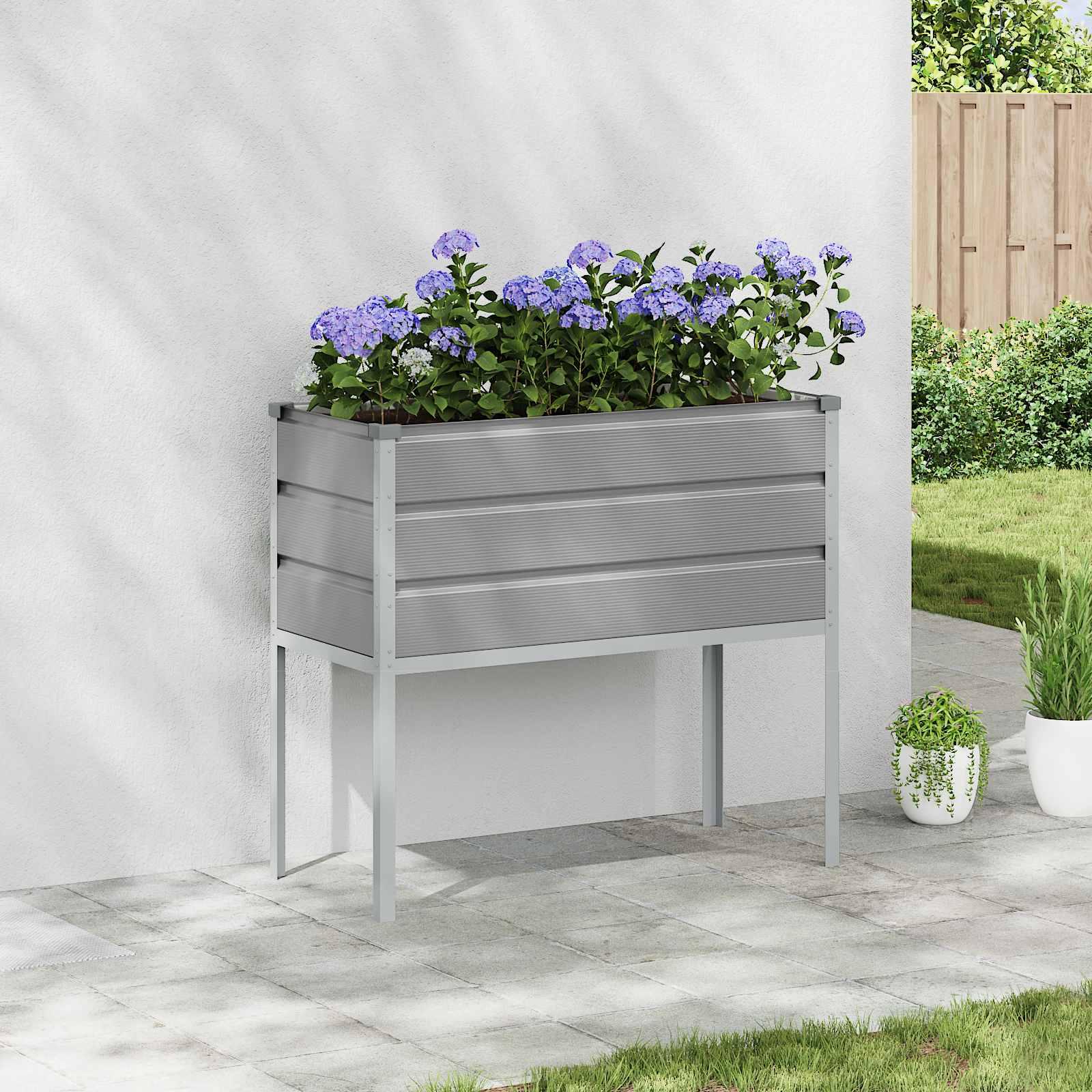 Plantekasse Lysegrå 100 x 45 x 90 cm Galvaniseret stål