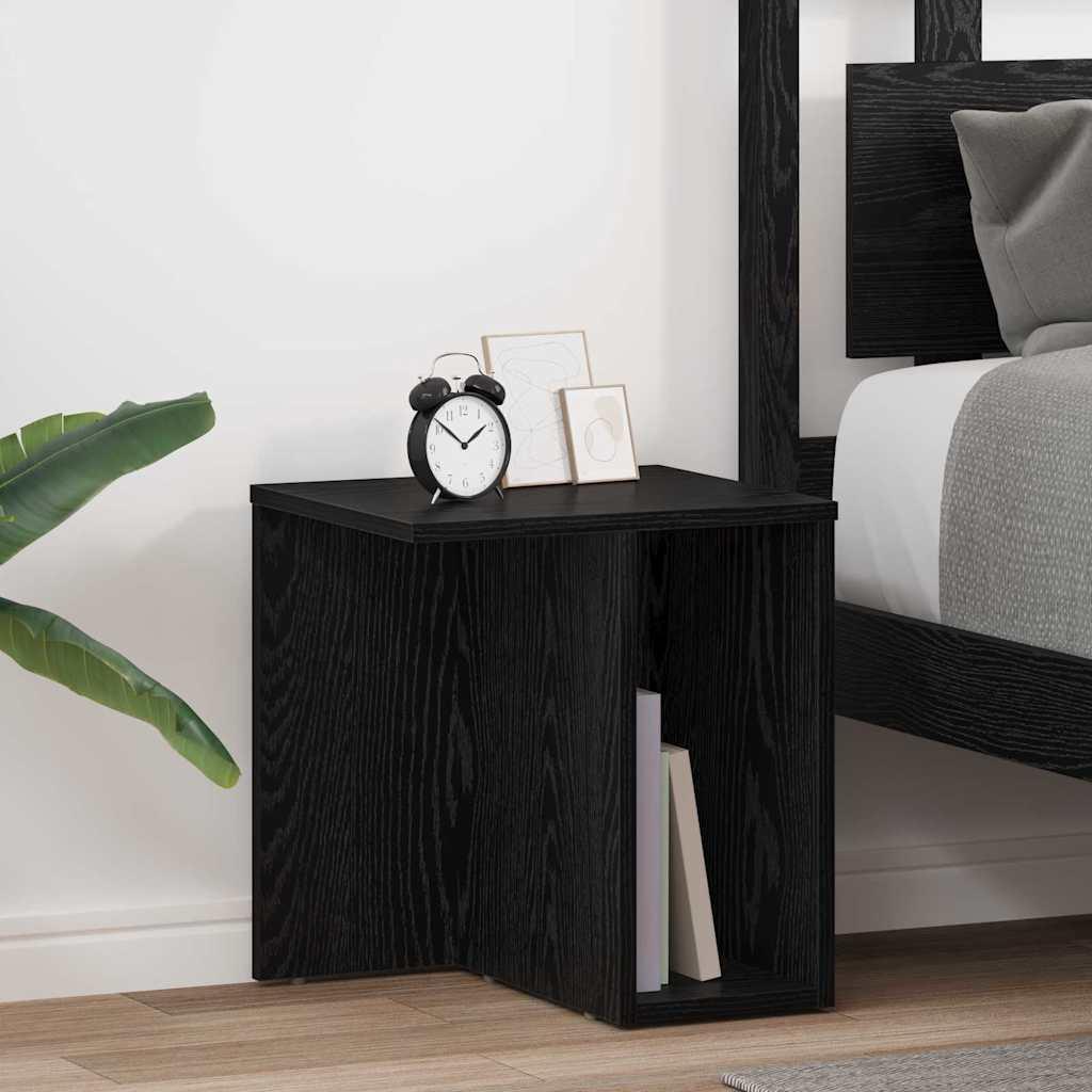 Endebord 2 stk Sort eg 37 x 32 x 40 cm Konstrueret træ