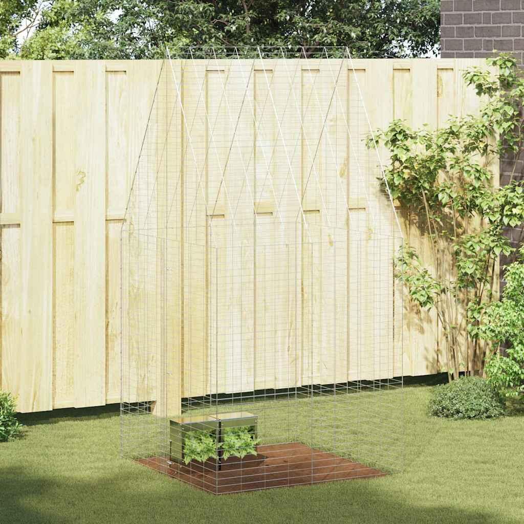 Kanin Bur Sølv 400 x 100 x 210 cm Galvaniseret stål