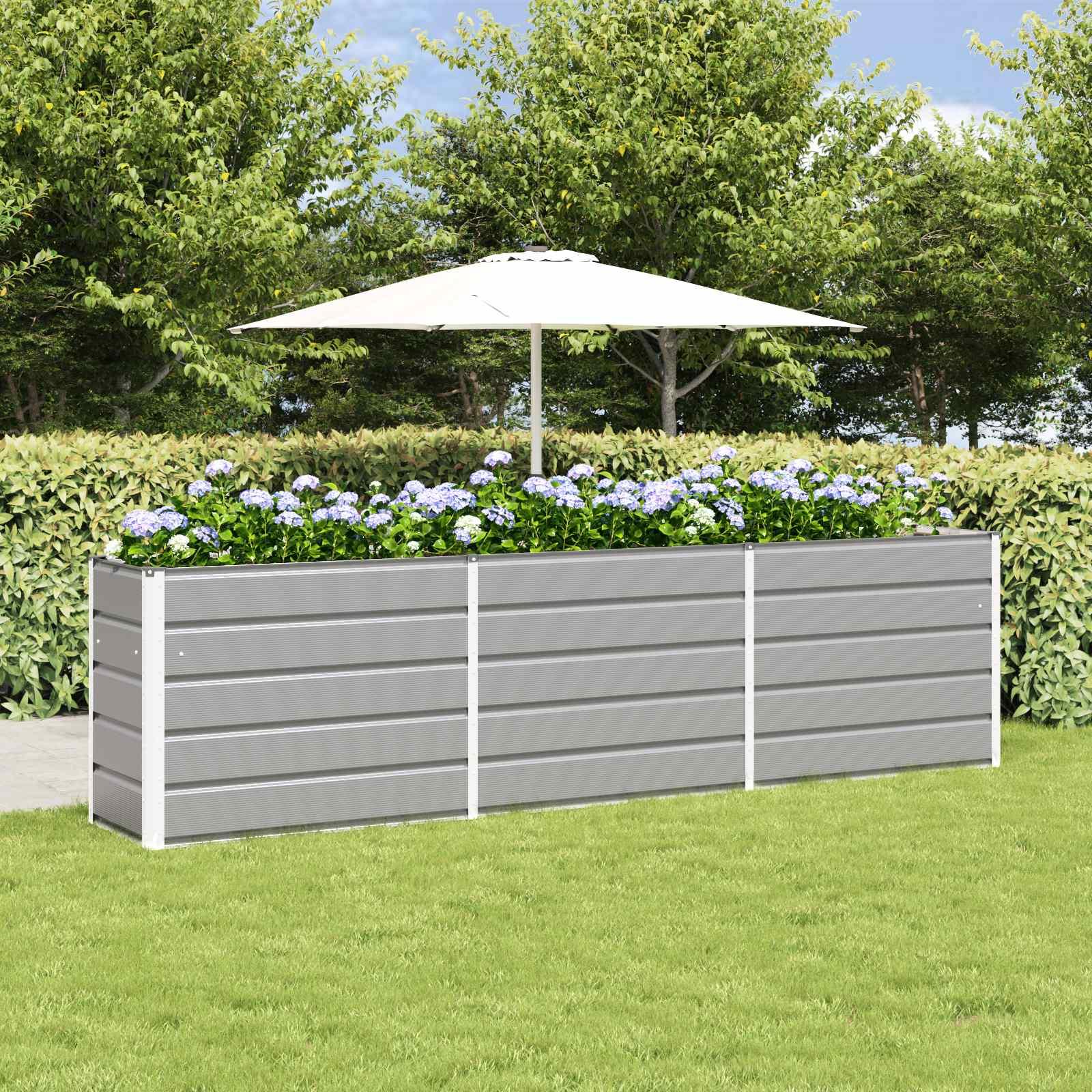 Plantekasse Lysegrå 480 x 50 x 45 cm Galvaniseret stål