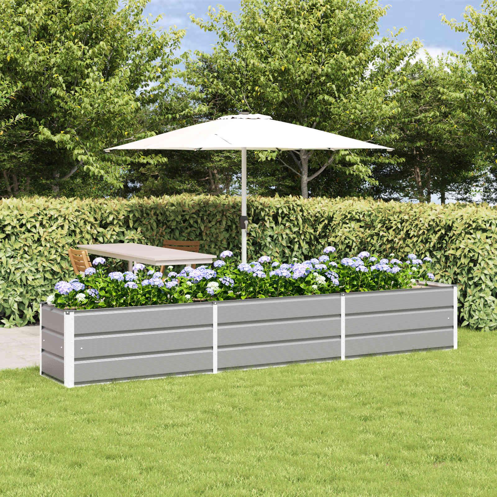Plantekasse Lysegrå 480 x 50 x 45 cm Galvaniseret stål