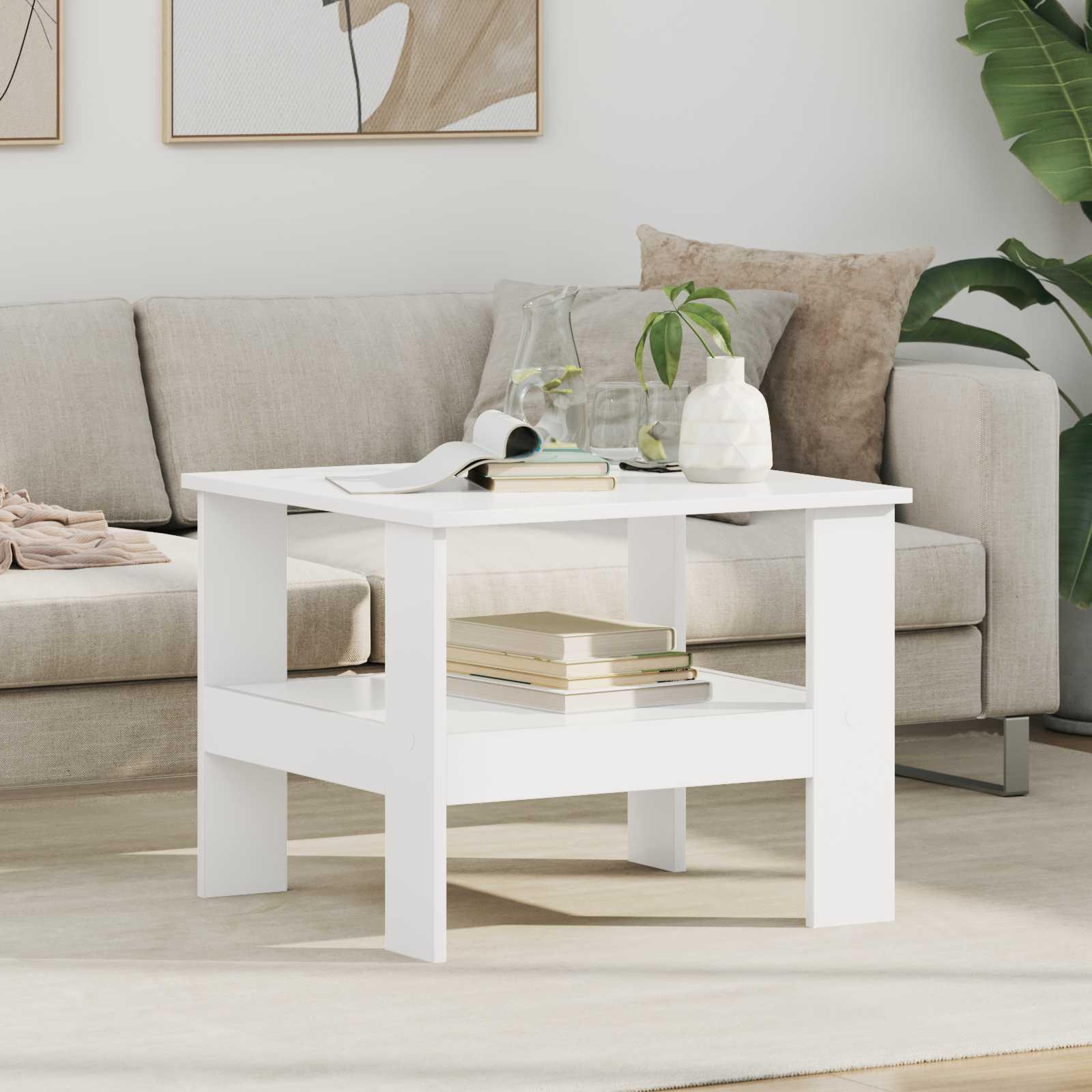 Sofabord Hvid 57 x 55 x 45 cm Konstrueret træ