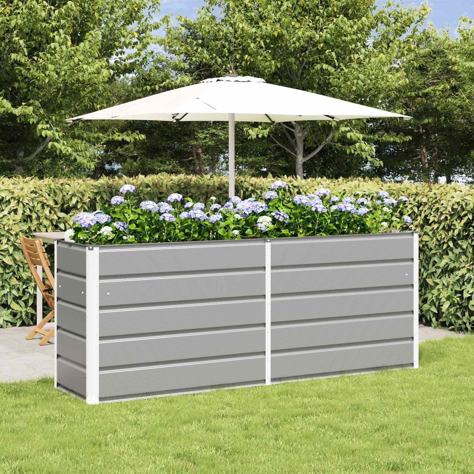 Plantekasse Lysegrå 480 x 50 x 45 cm Galvaniseret stål