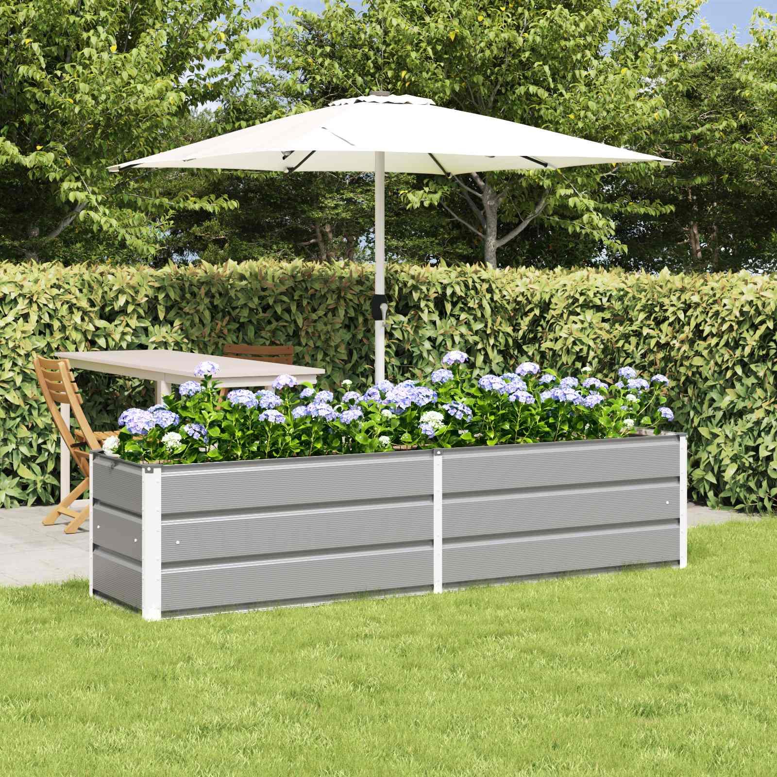 Plantekasse Lysegrå 480 x 50 x 45 cm Galvaniseret stål