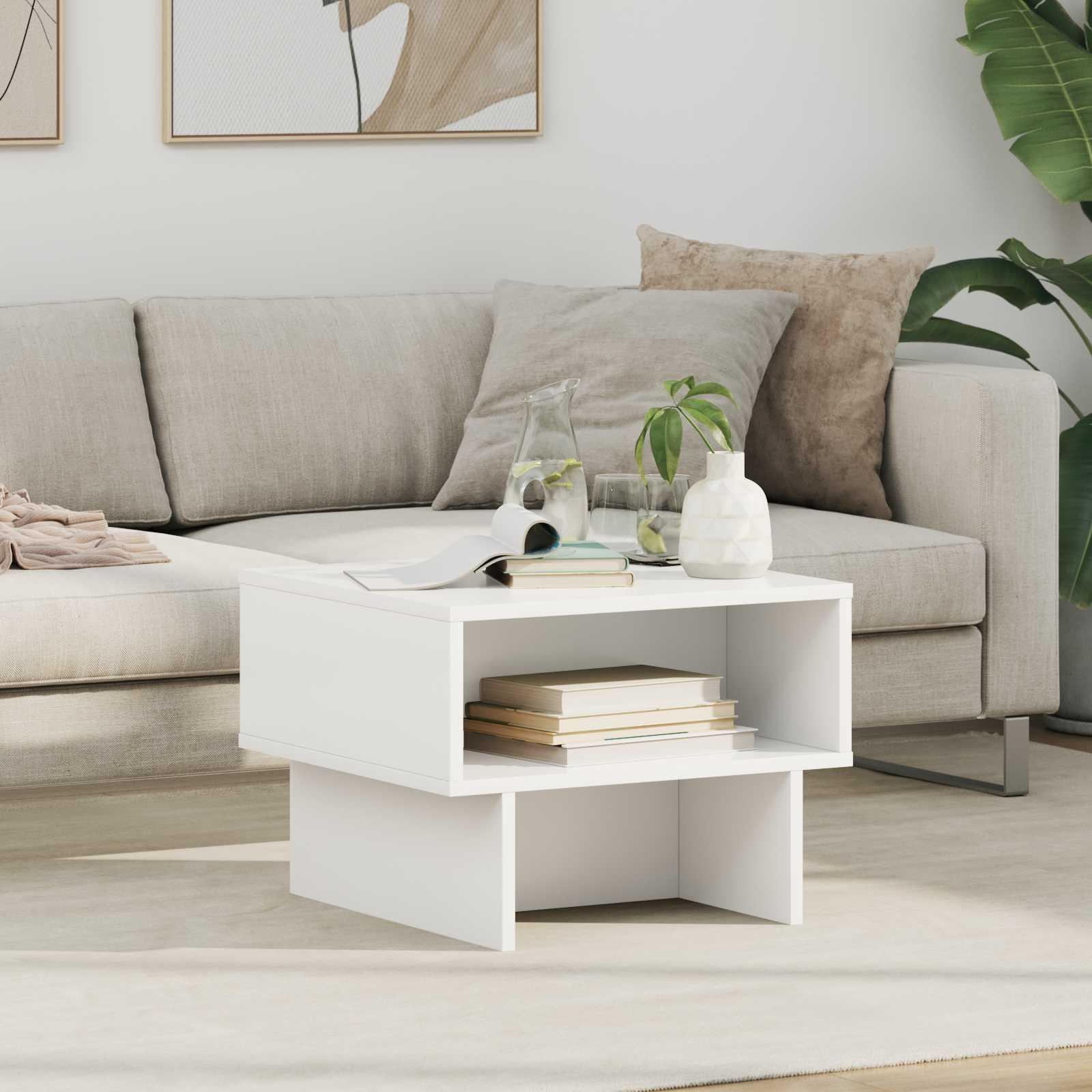 Sofabord Hvid 48 x 46 x 35 cm Konstrueret træ