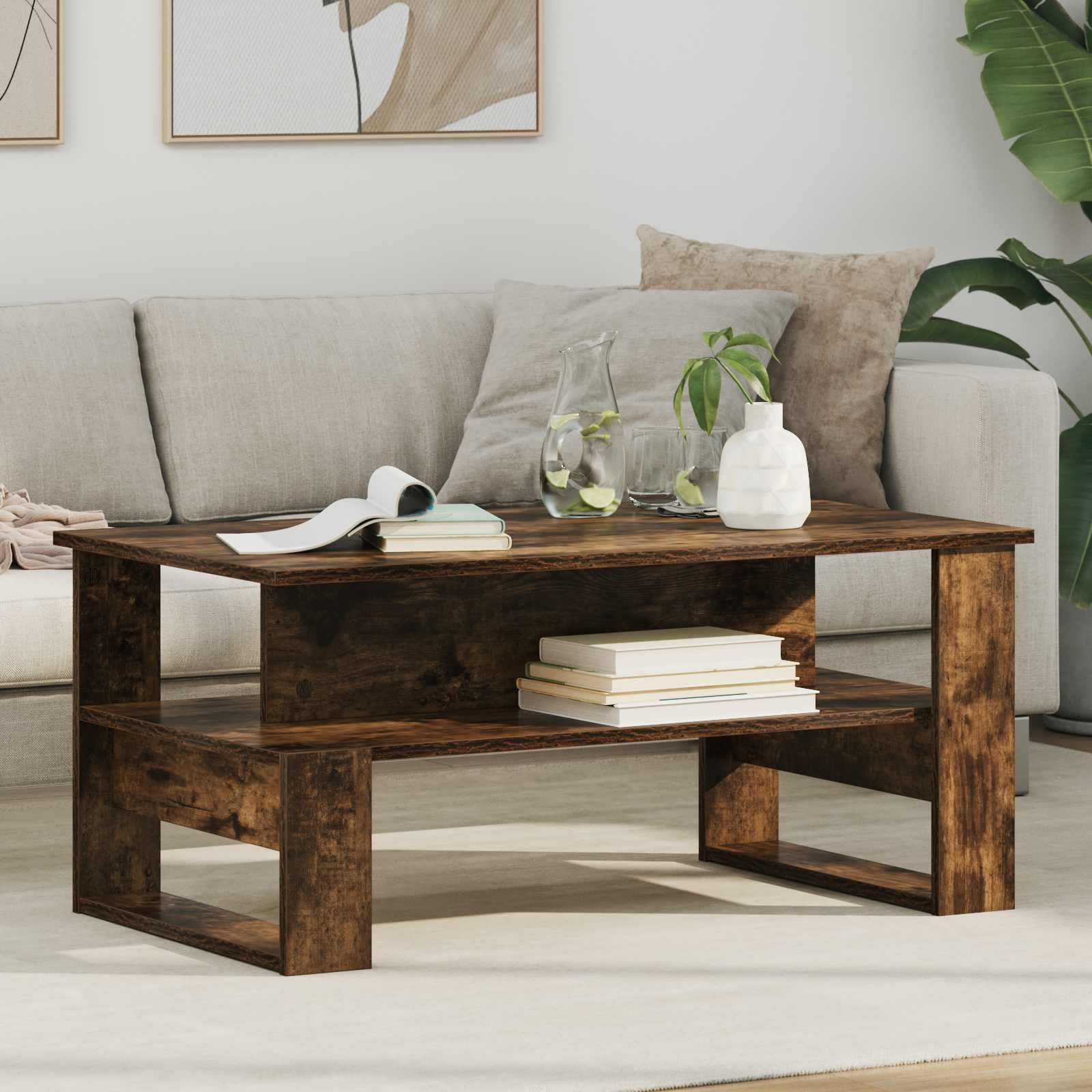 Sofabord Røget eg 90 x 50 x 40 cm Konstrueret træ