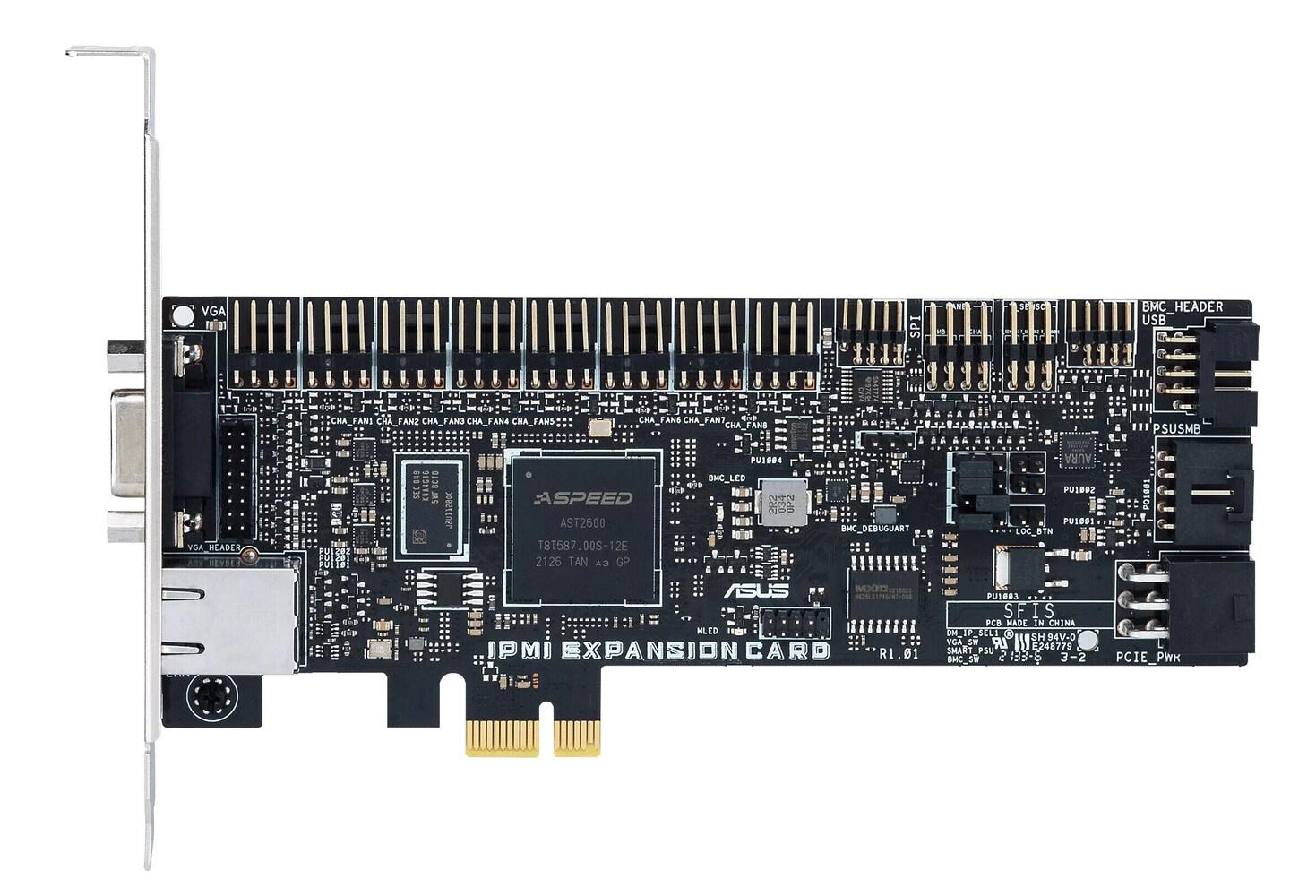 ASUS IPMI Expansion Card-SI - intern PCIe administrationskort med RJ-45 og VGA billede