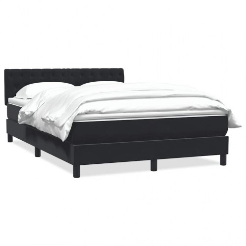 Boxspring seng med madras Sort 160x220 cm Fløjl