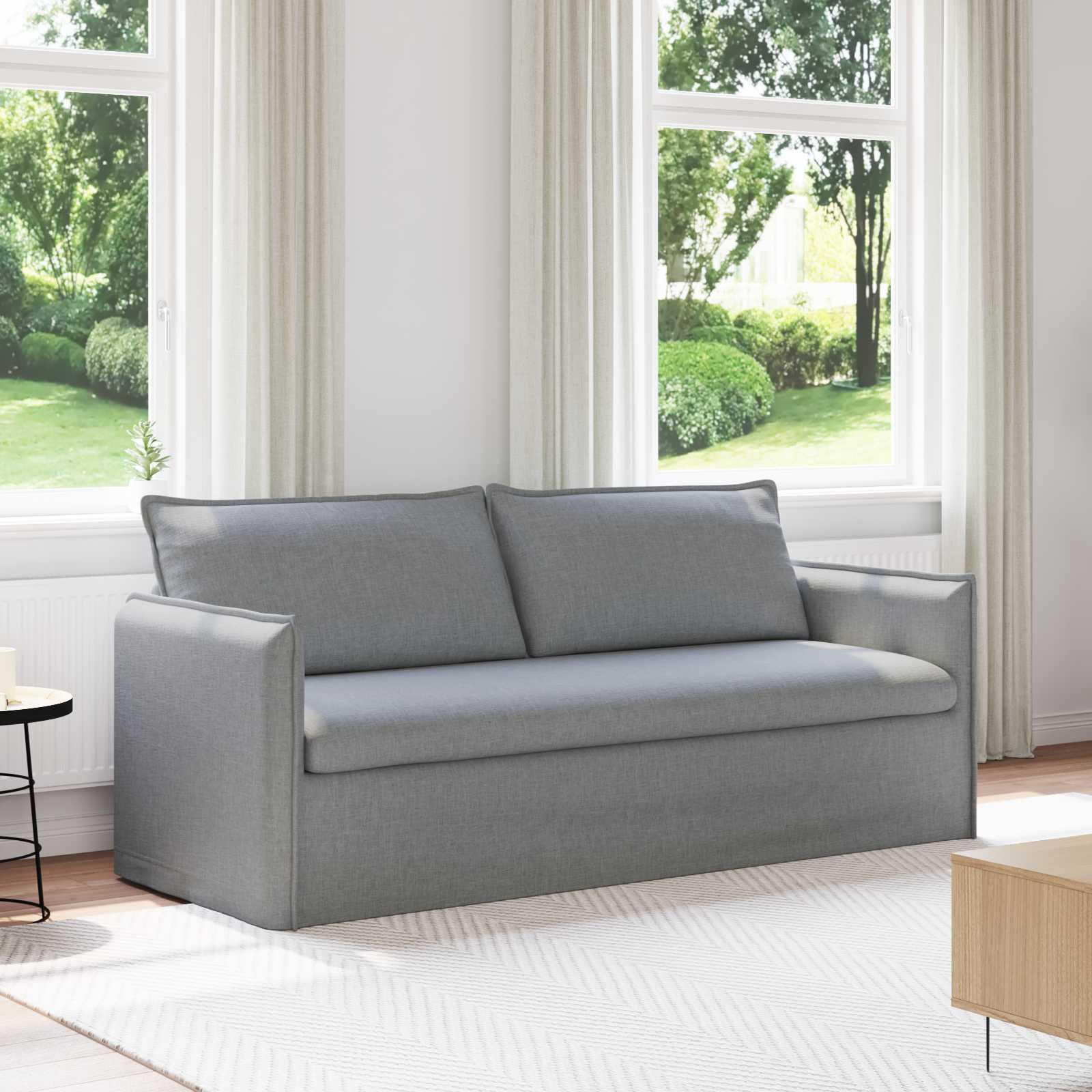 Sofa i stof - lysegrå, 196 × 82 × 85 cm