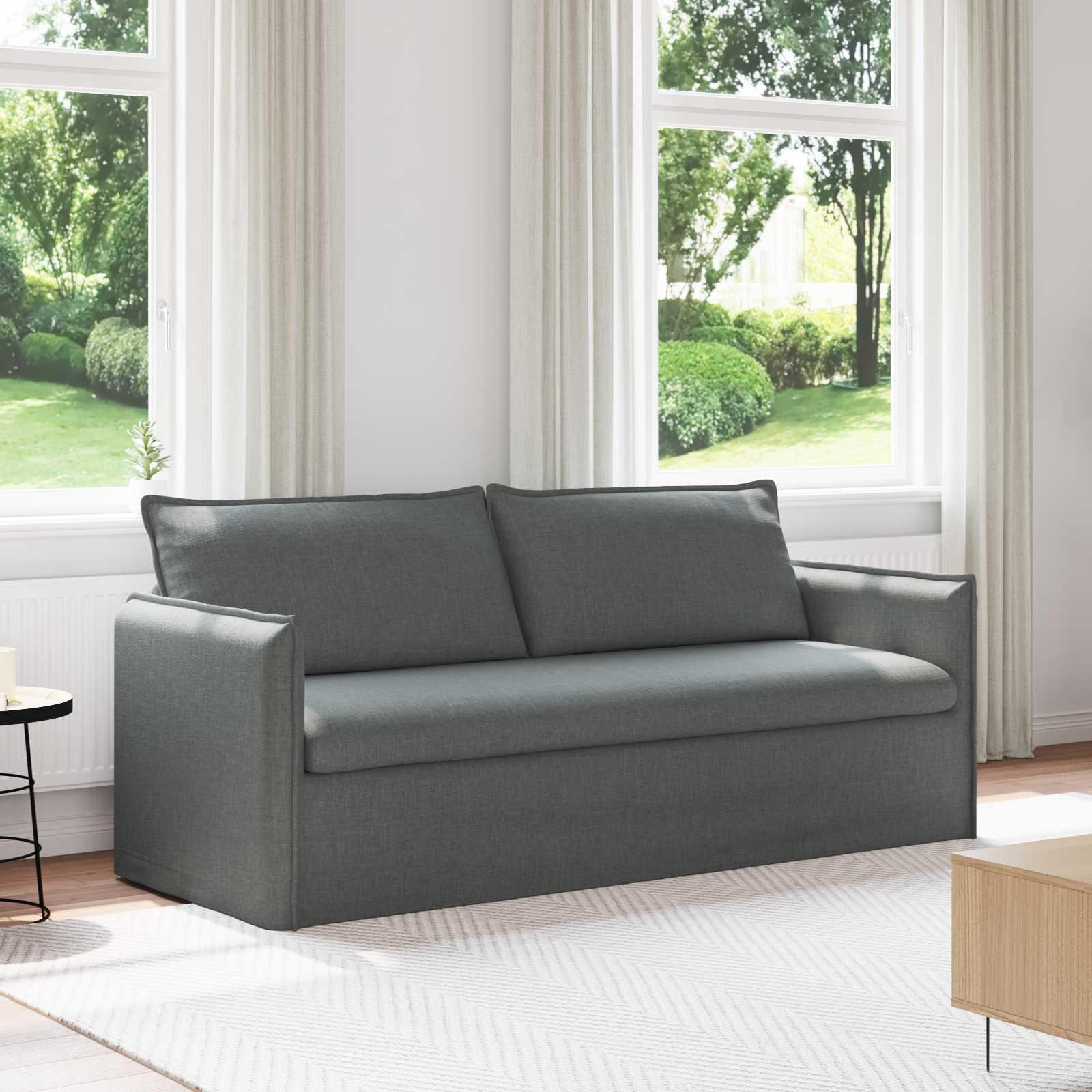 Sofa i stof - mørkegrå, 196 × 82 × 85 cm