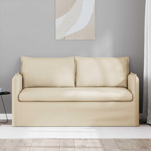 Sofa Creme 195 x 82 x 85 cm Metal