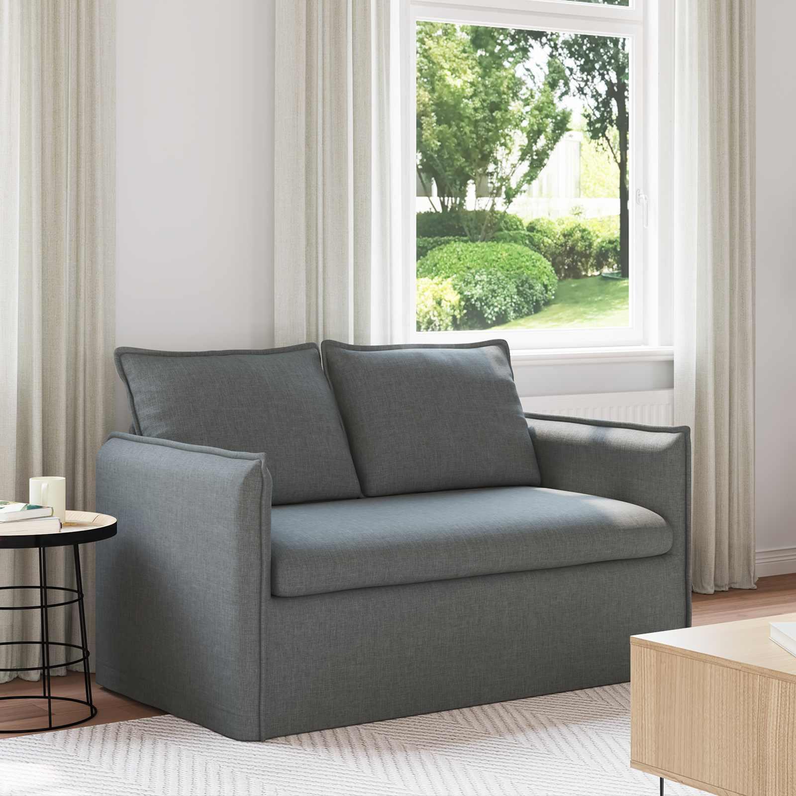 2-personers sofa i stof - mørkegrå 136 × 82 × 85 cm
