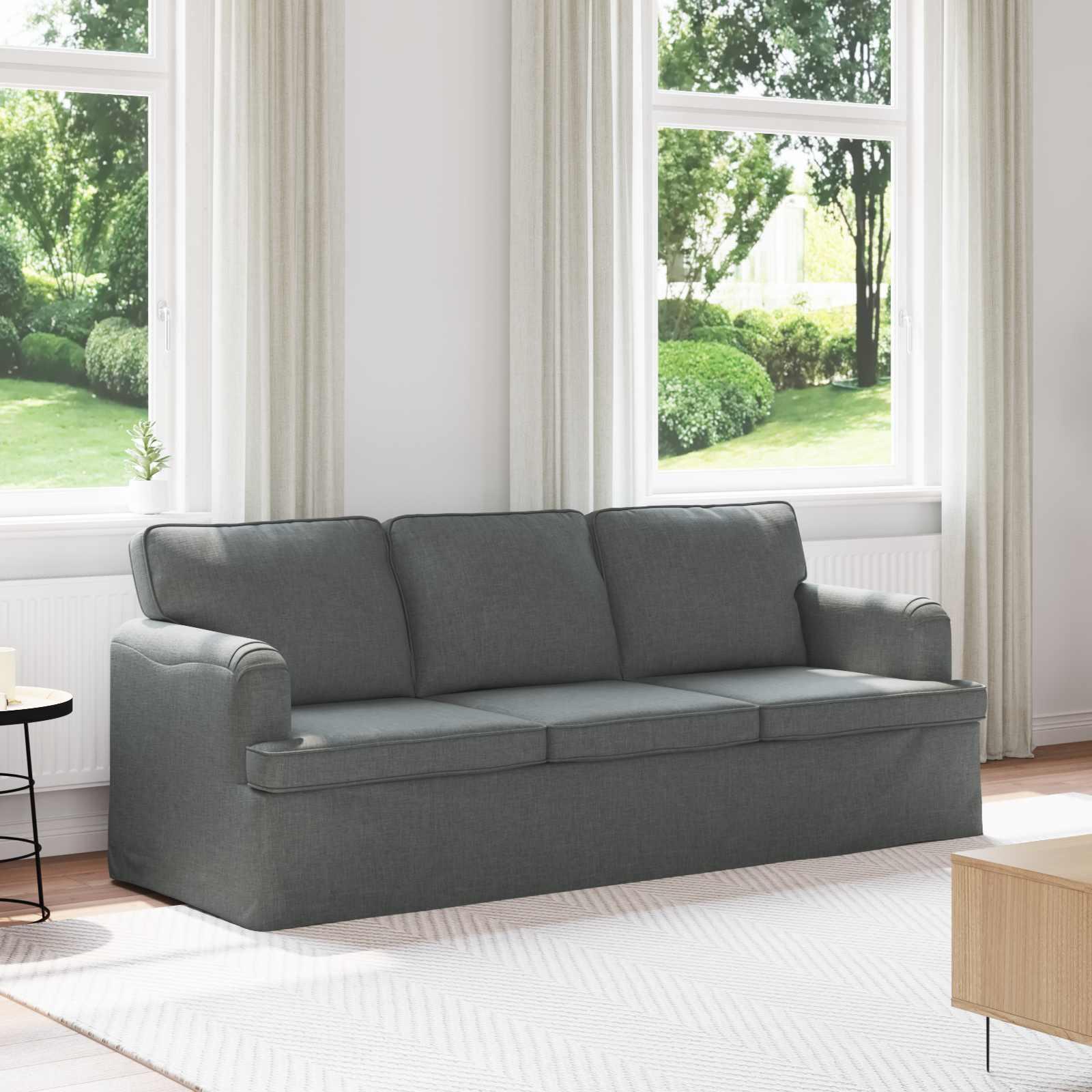 3-personers sofa i stof - mørkegrå, 201 × 80 × 85 cm