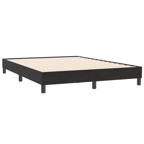 Kontinentalseng med madras 160x210 cm - fløjl, sort
