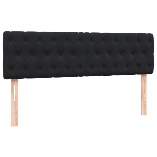 Kontinentalseng med madras 160x210 cm - fløjl, sort