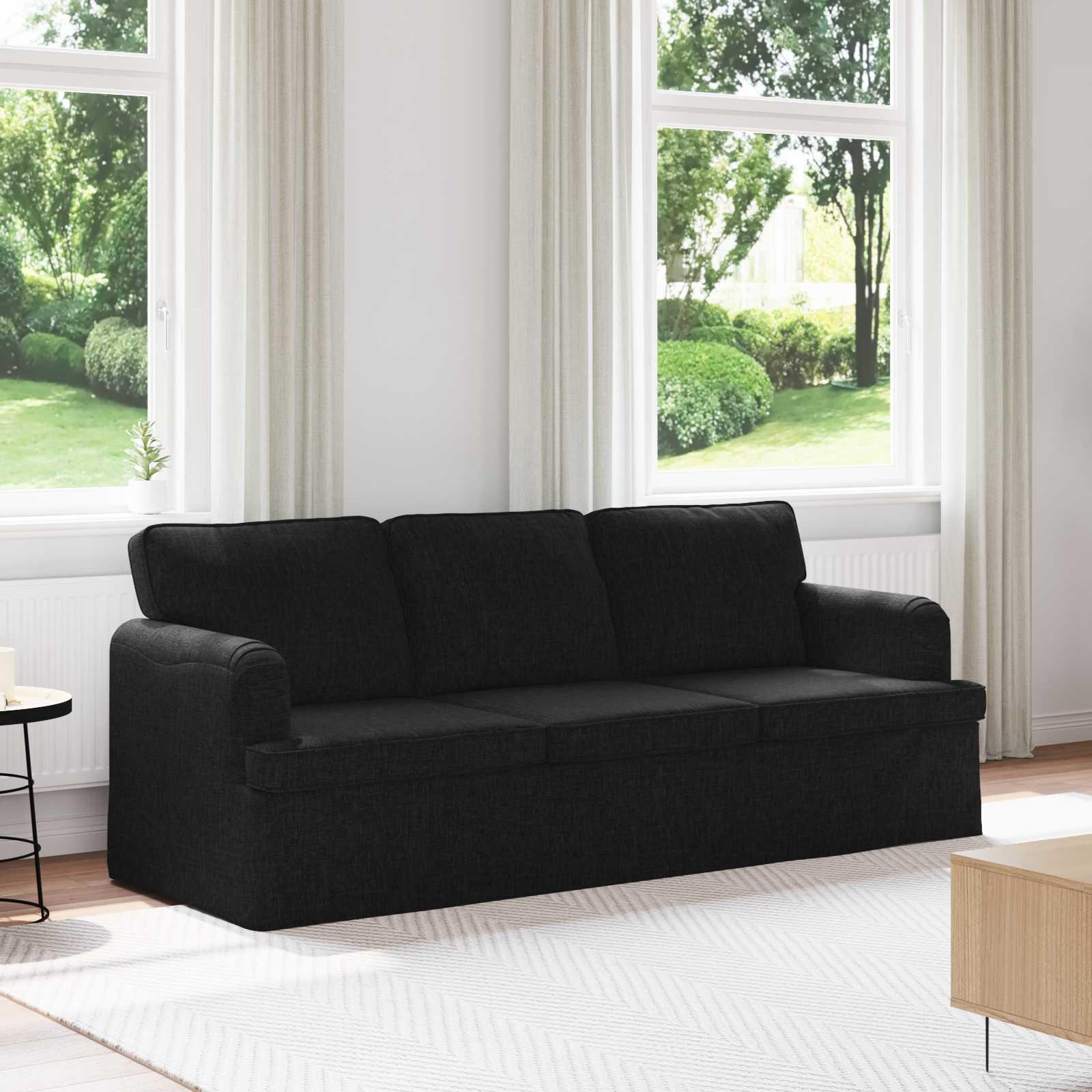 Sofa i stof - sort, 201 × 80 × 85 cm, modulært design
