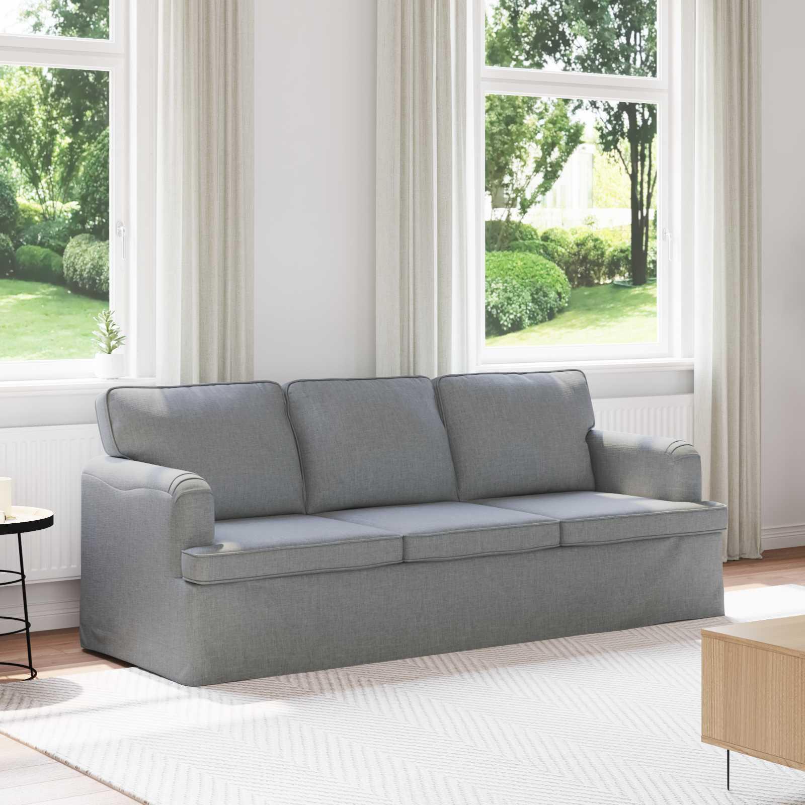 Modulsofa i stof - lysegrå 201 × 80 × 85 cm