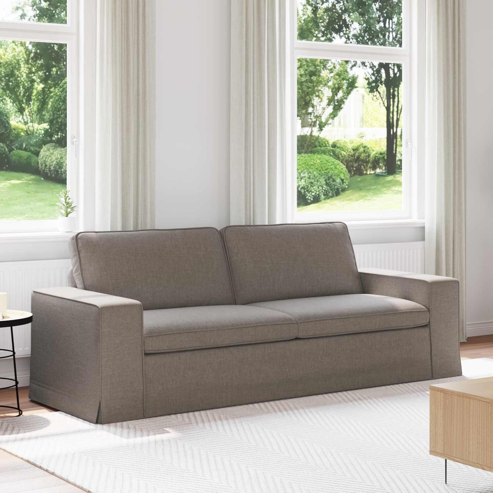Sofa Gråbrun 222 x 80 x 82 cm Metal