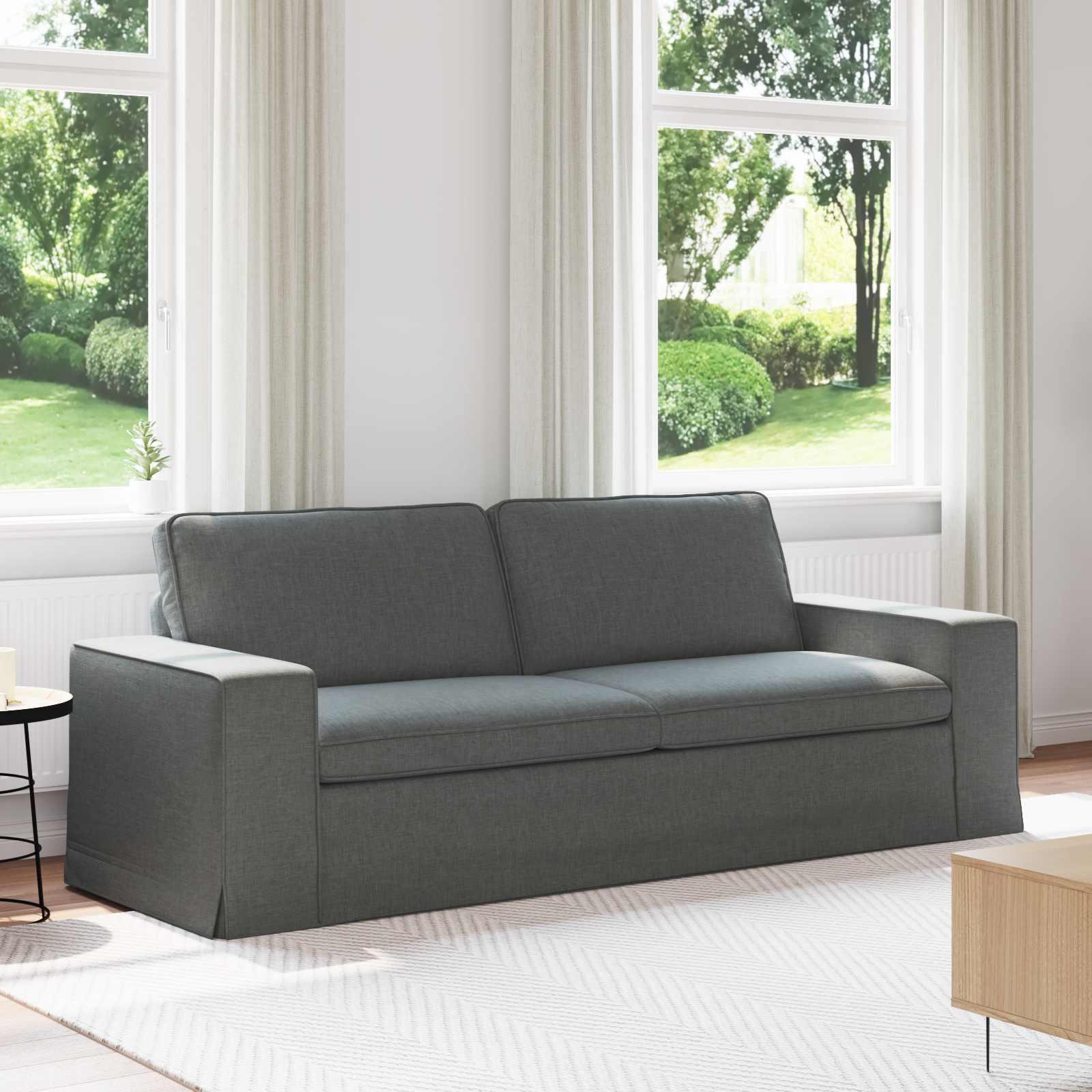 Modulær sofa i stof - mørkegrå, 222 × 80 × 82 cm