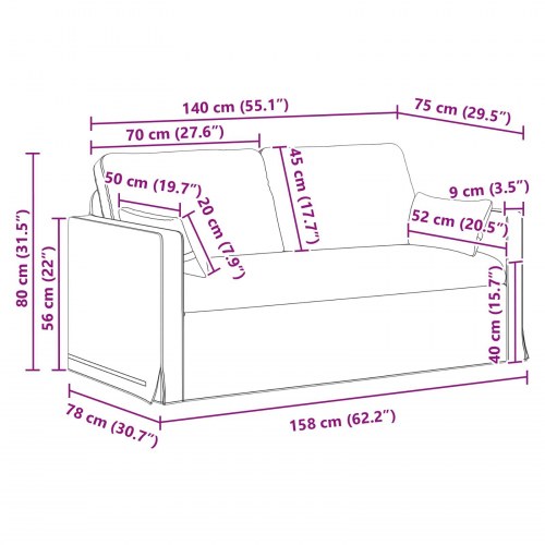 Sofa Blå 158 x 78 x 80 cm Metal